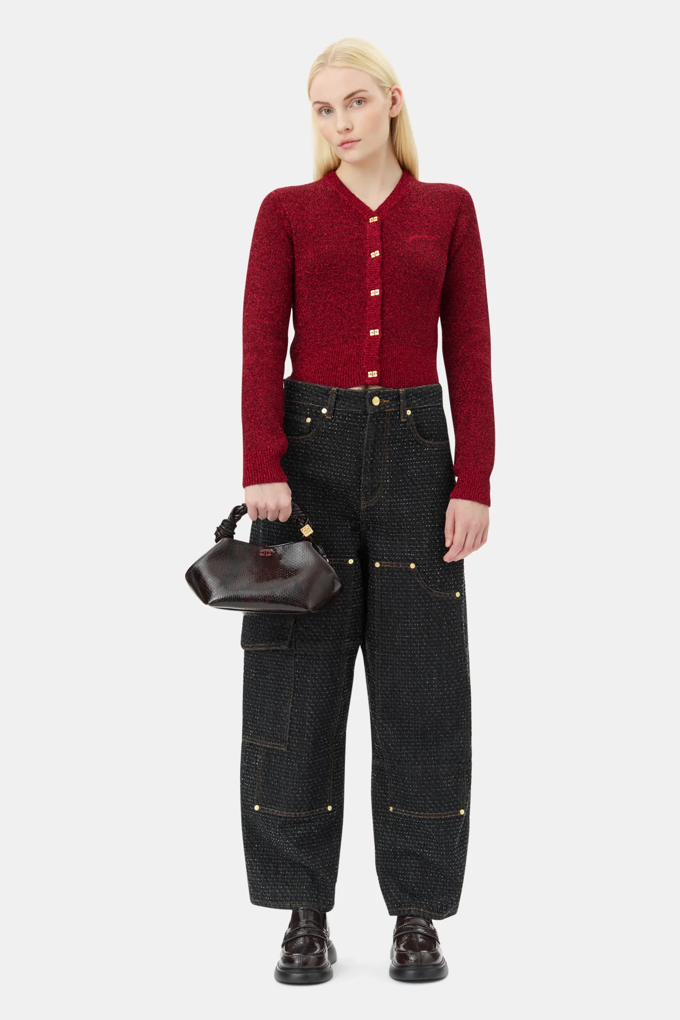 Sparkle Short Cardigan | Racing Red - Image 4