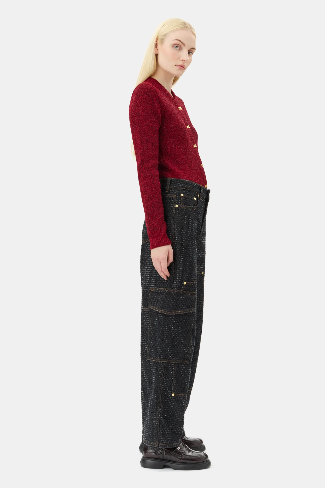 Sparkle Short Cardigan | Racing Red - Image 5