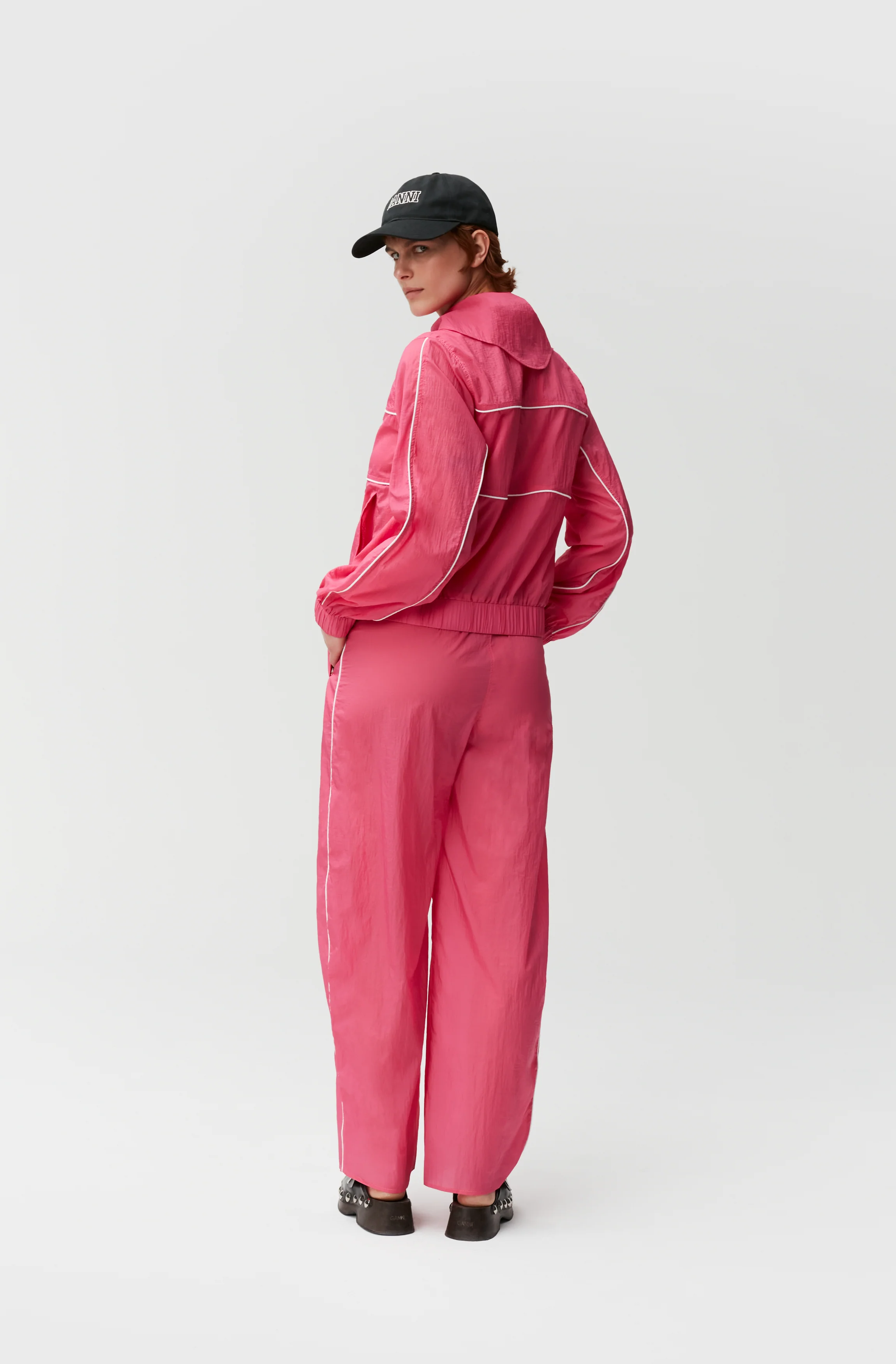 Sport Light Tech Tracksuit Trousers | Carmine Rose - Image 4