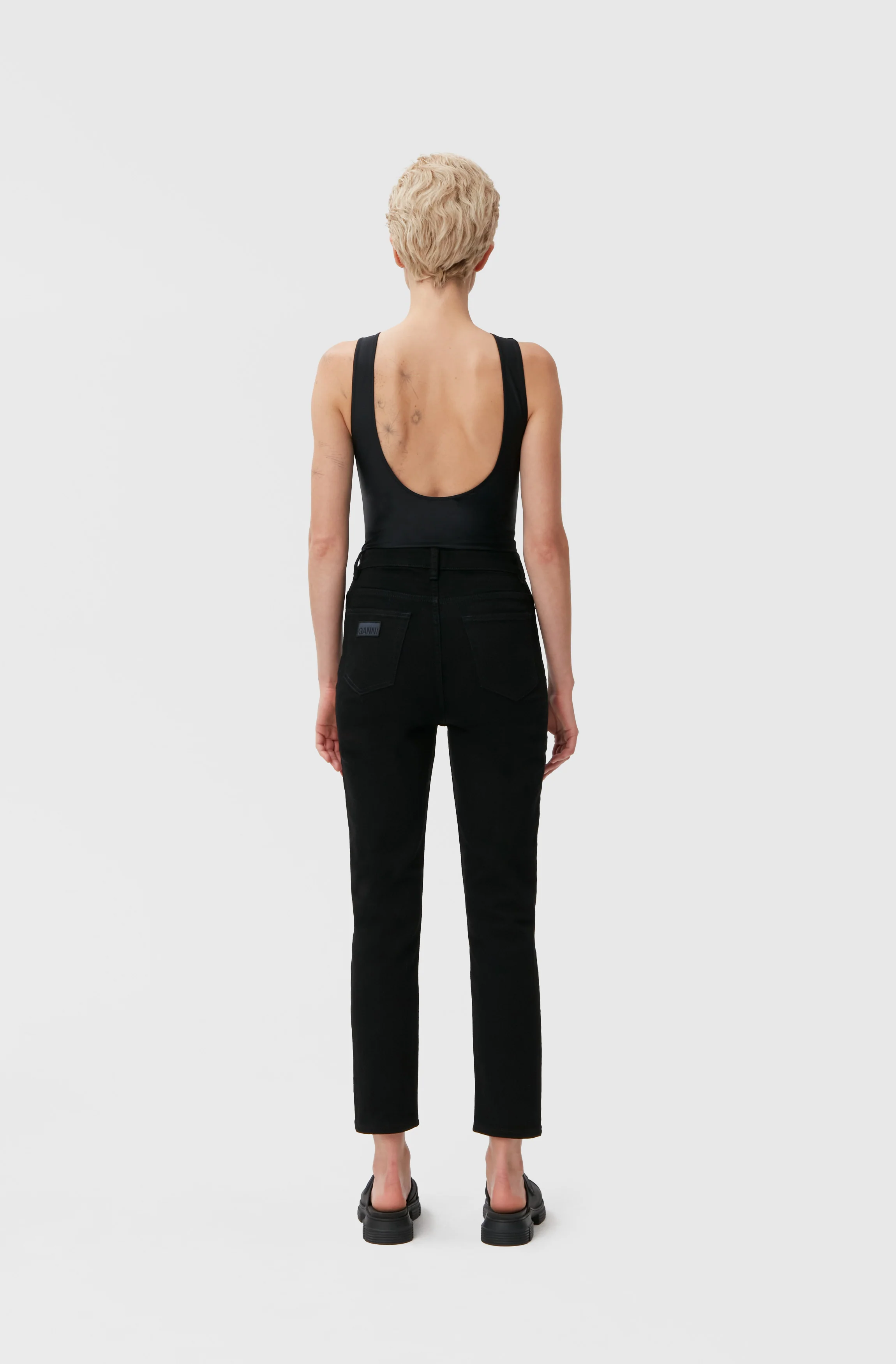 Stretch Cropped Jeans | Black/Black - Image 10