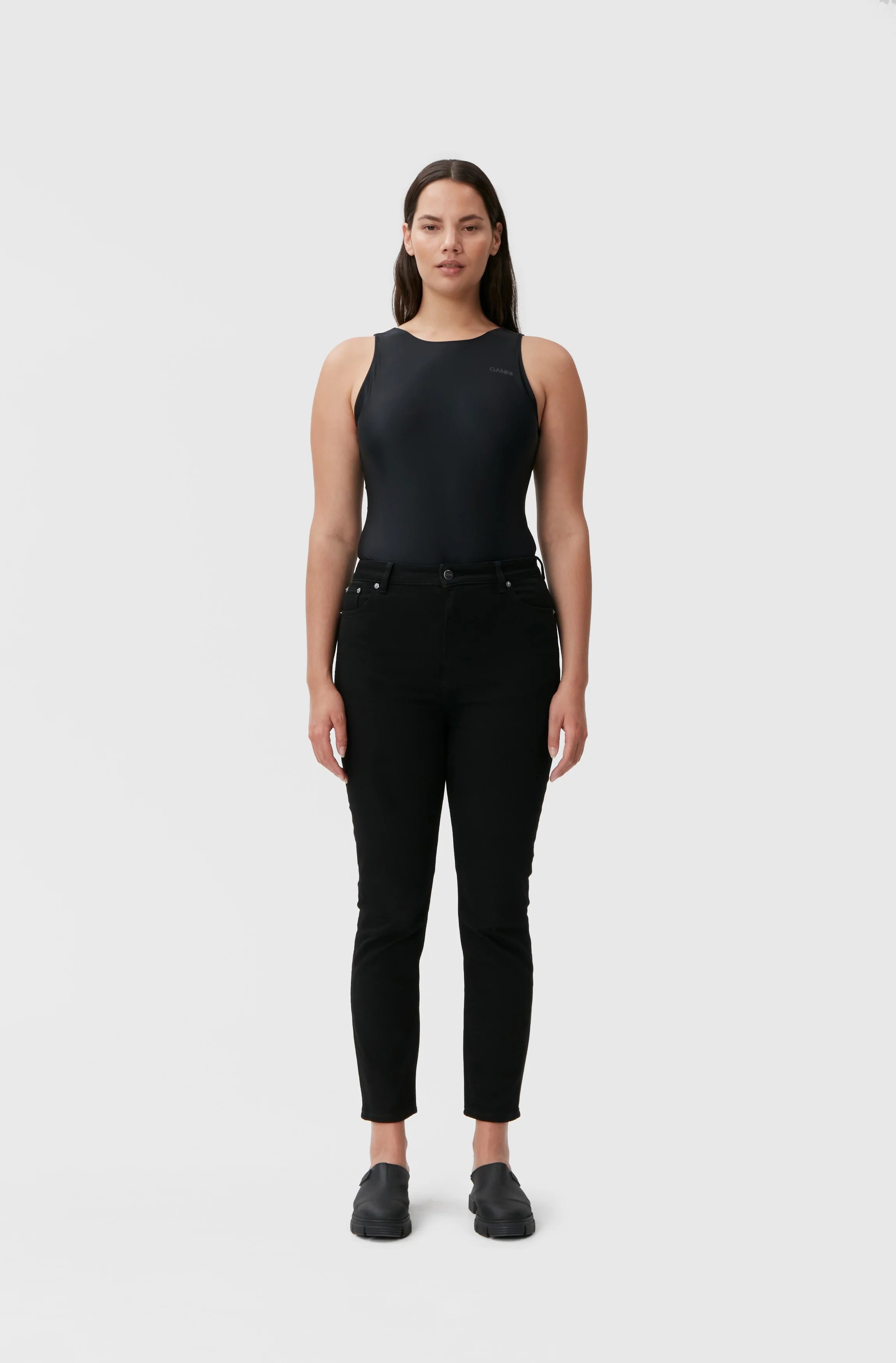 Stretch Cropped Jeans | Black/Black - Image 2