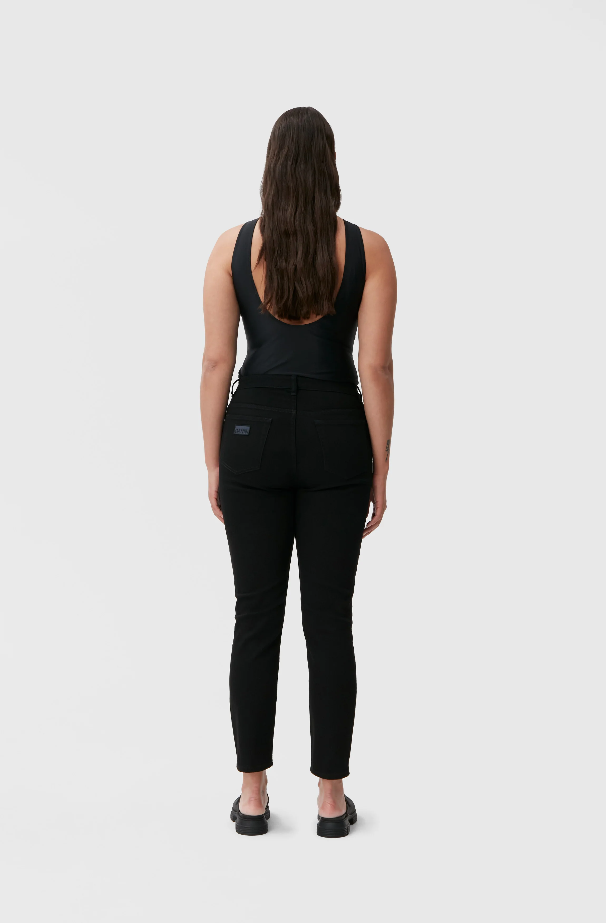 Stretch Cropped Jeans | Black/Black - Image 3