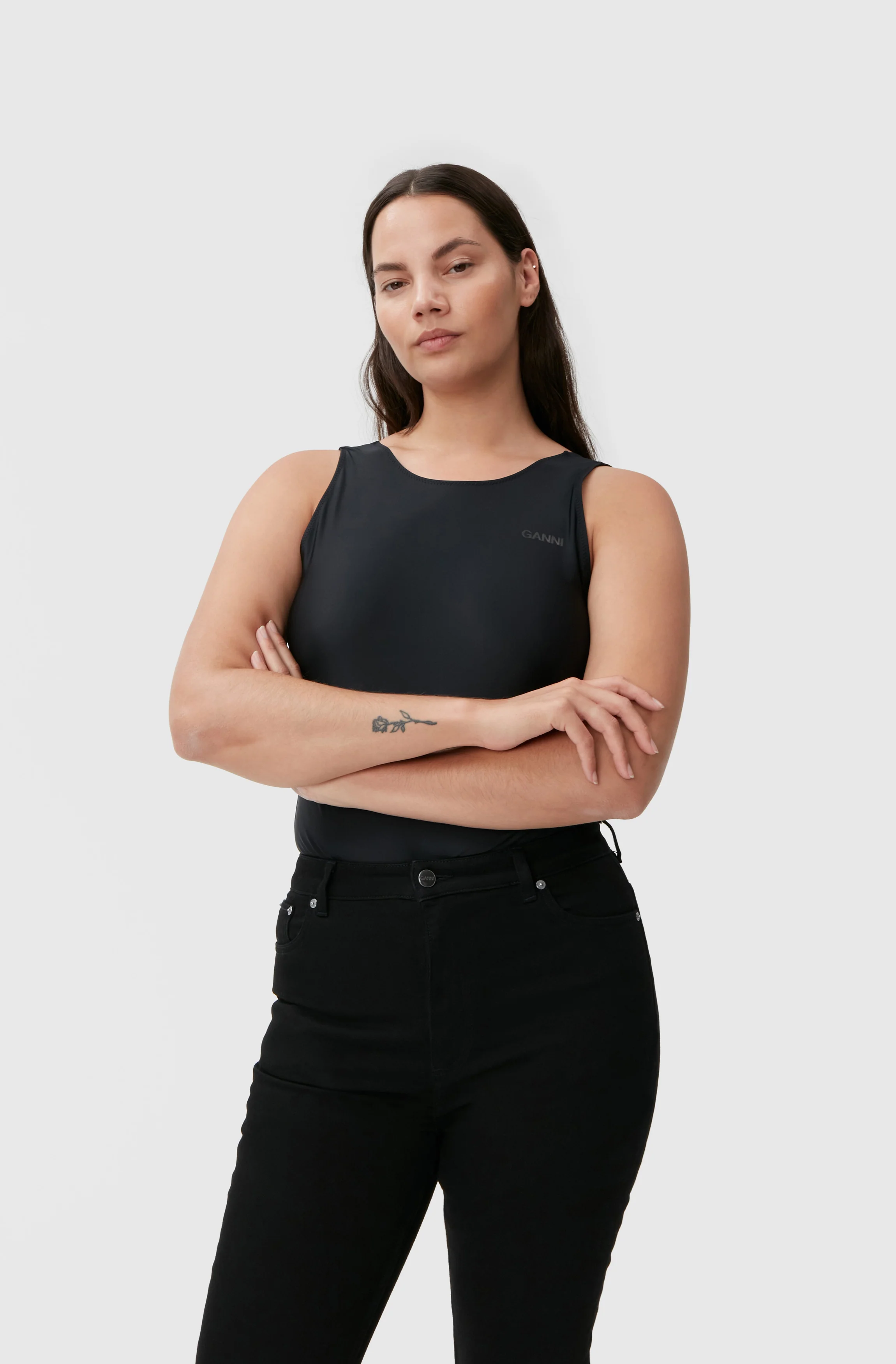 Stretch Cropped Jeans | Black/Black - Image 4