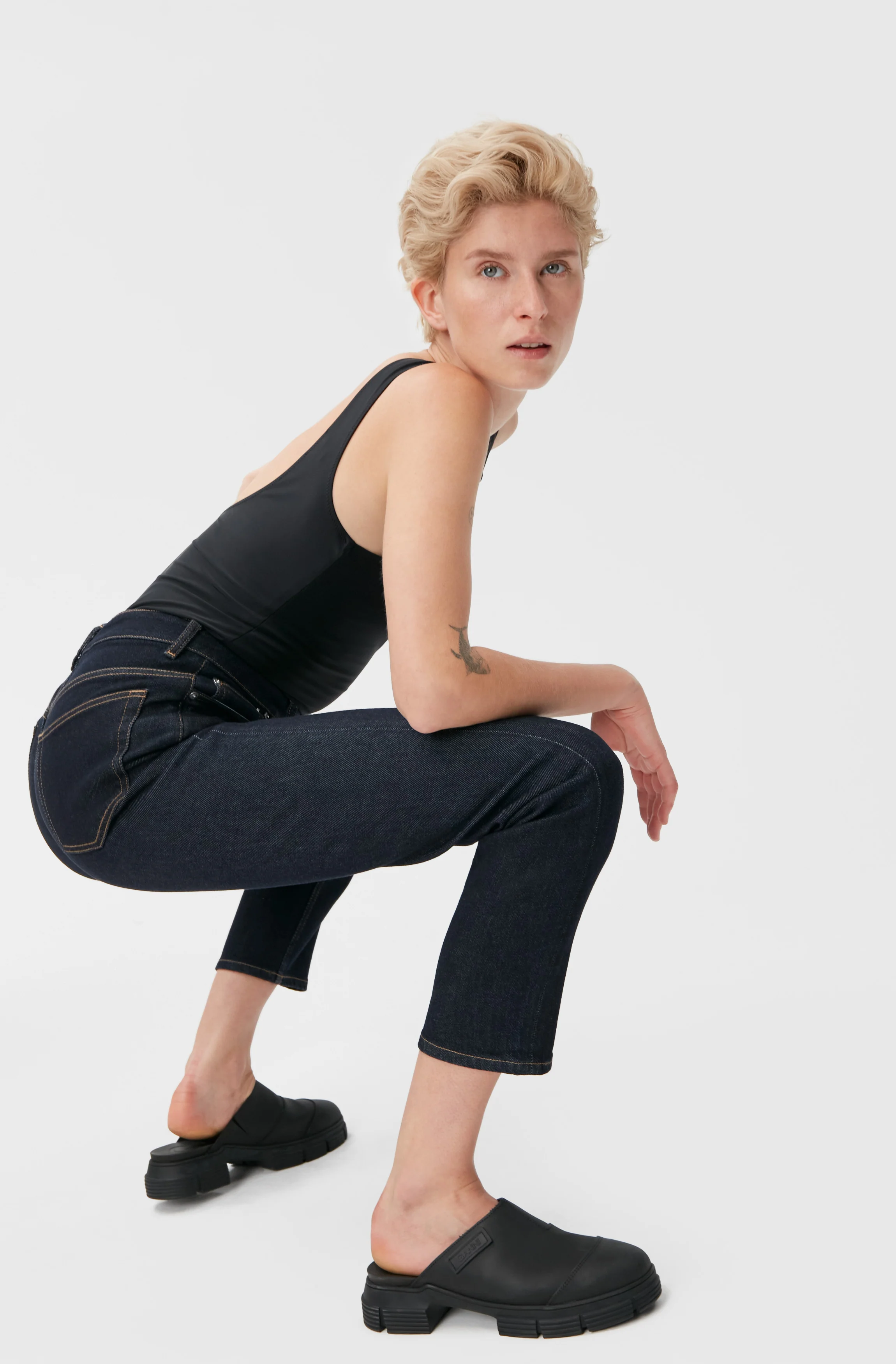 Stretch Cropped Jeans | Indigo - Image 10