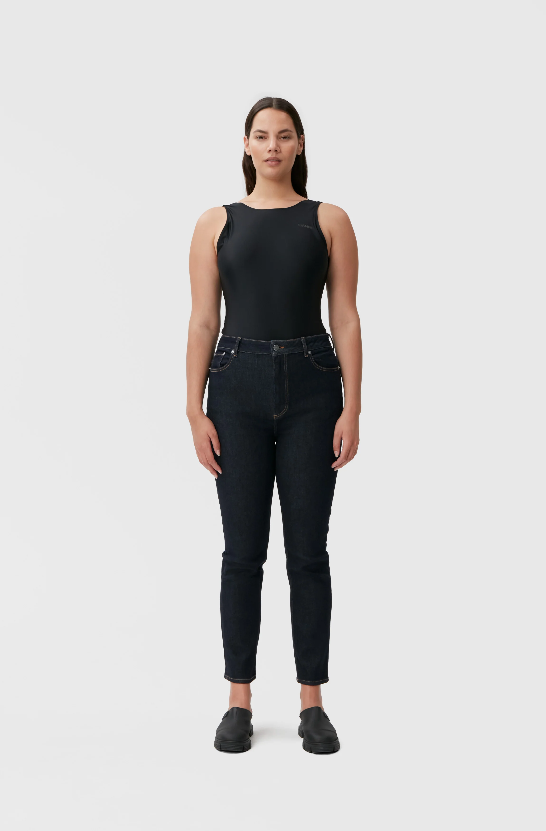 Stretch Cropped Jeans | Indigo - Image 2