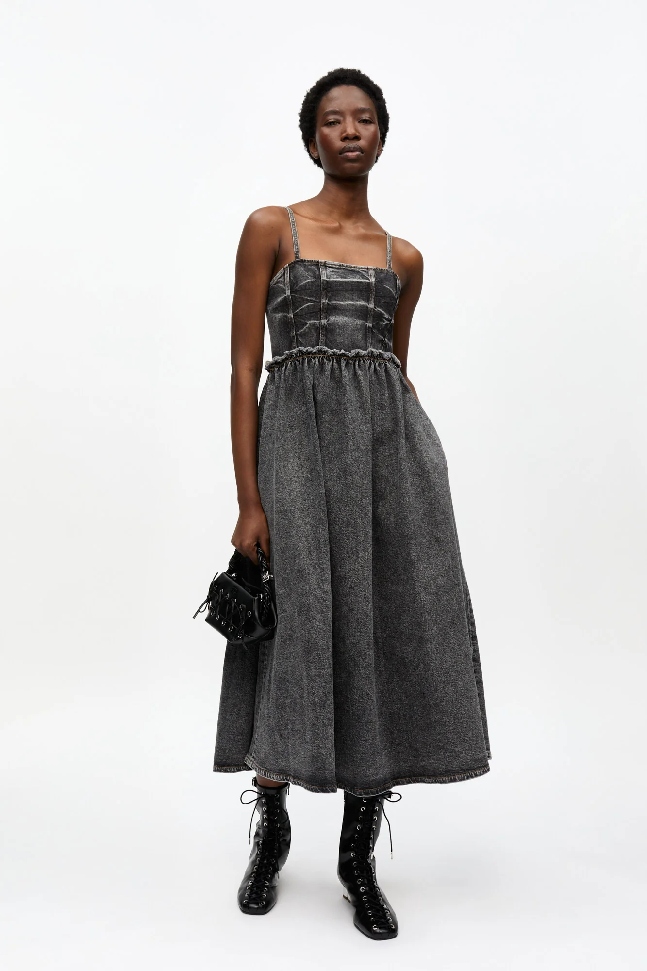 Stretch Future Denim Dress | Black Washed - Image 3