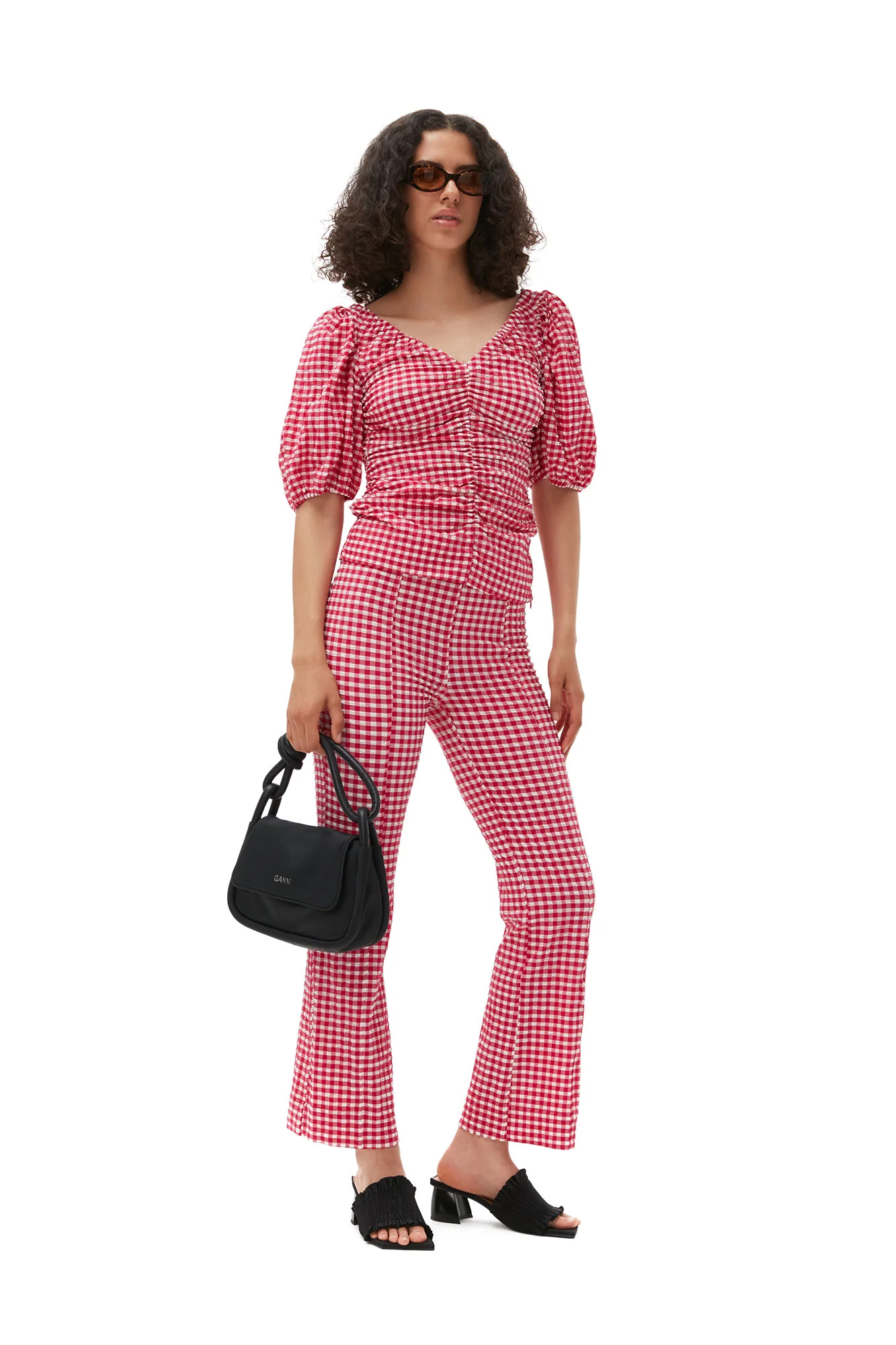 Stretch Seersucker Cropped Pants | Love Potion - Image 3
