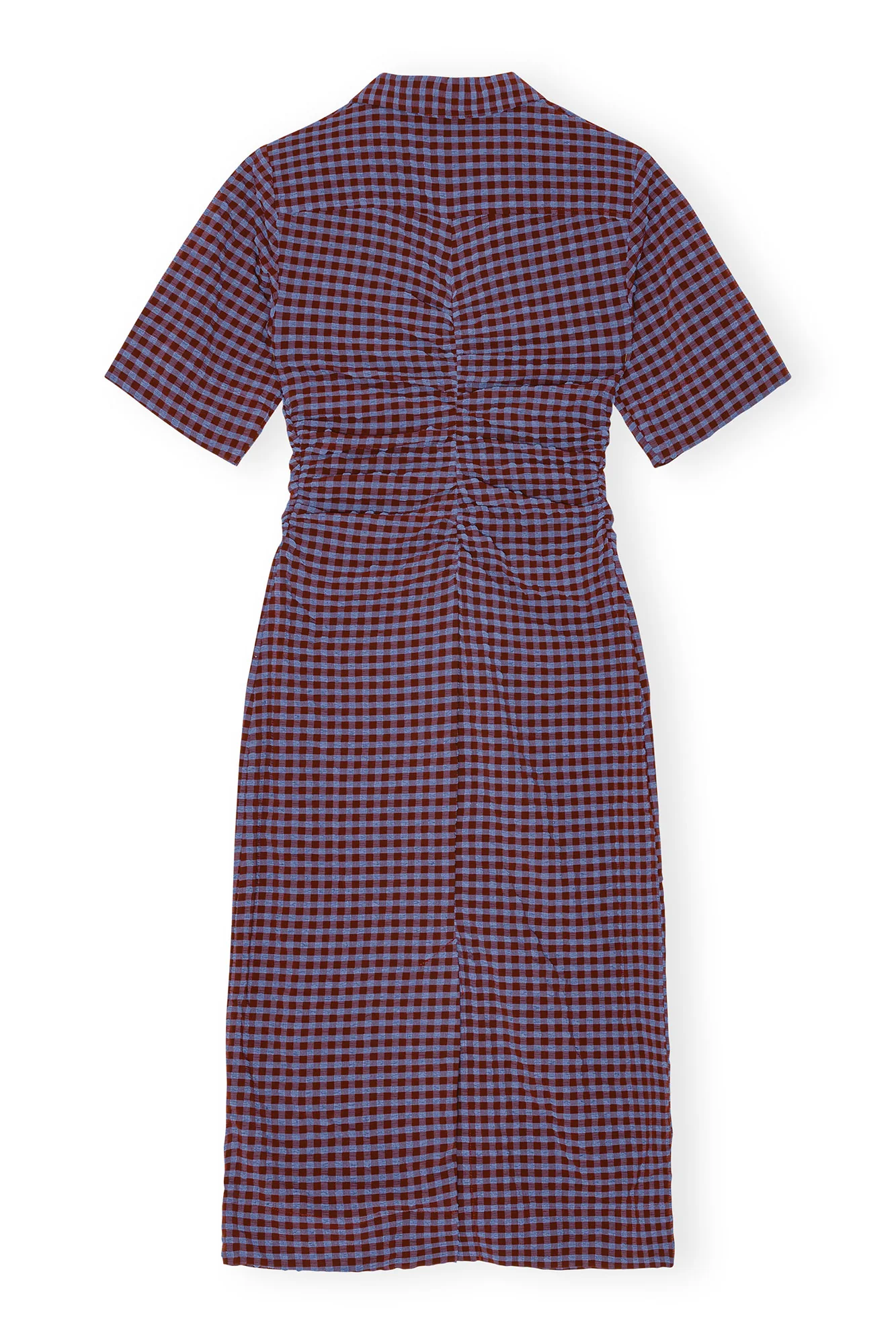 Stretch Seersucker Fitted Dress | Racing Red - Image 2