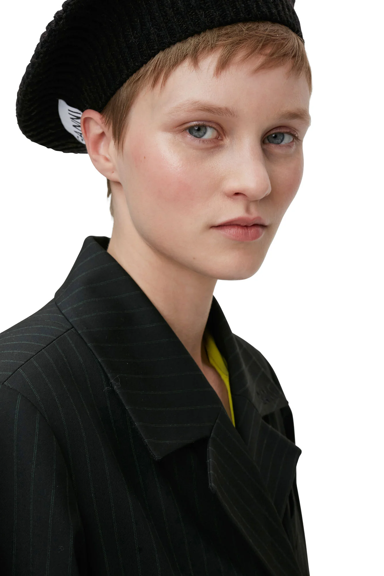 Stretch Stripe Coat | Black - Image 7