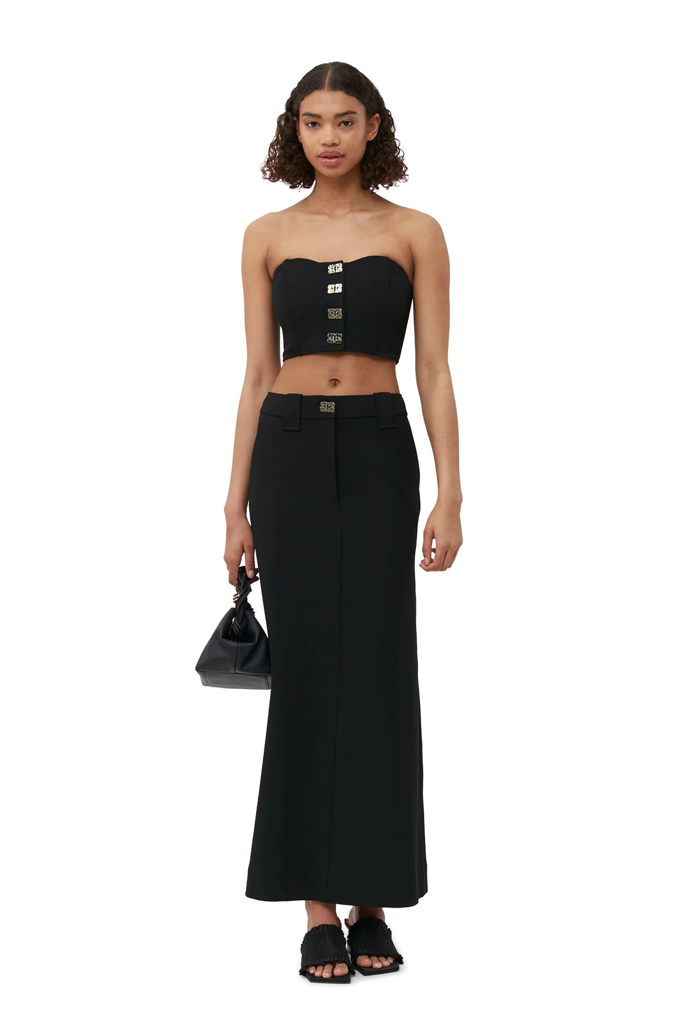 Stretch Suiting Corsage Top | Black - Image 3