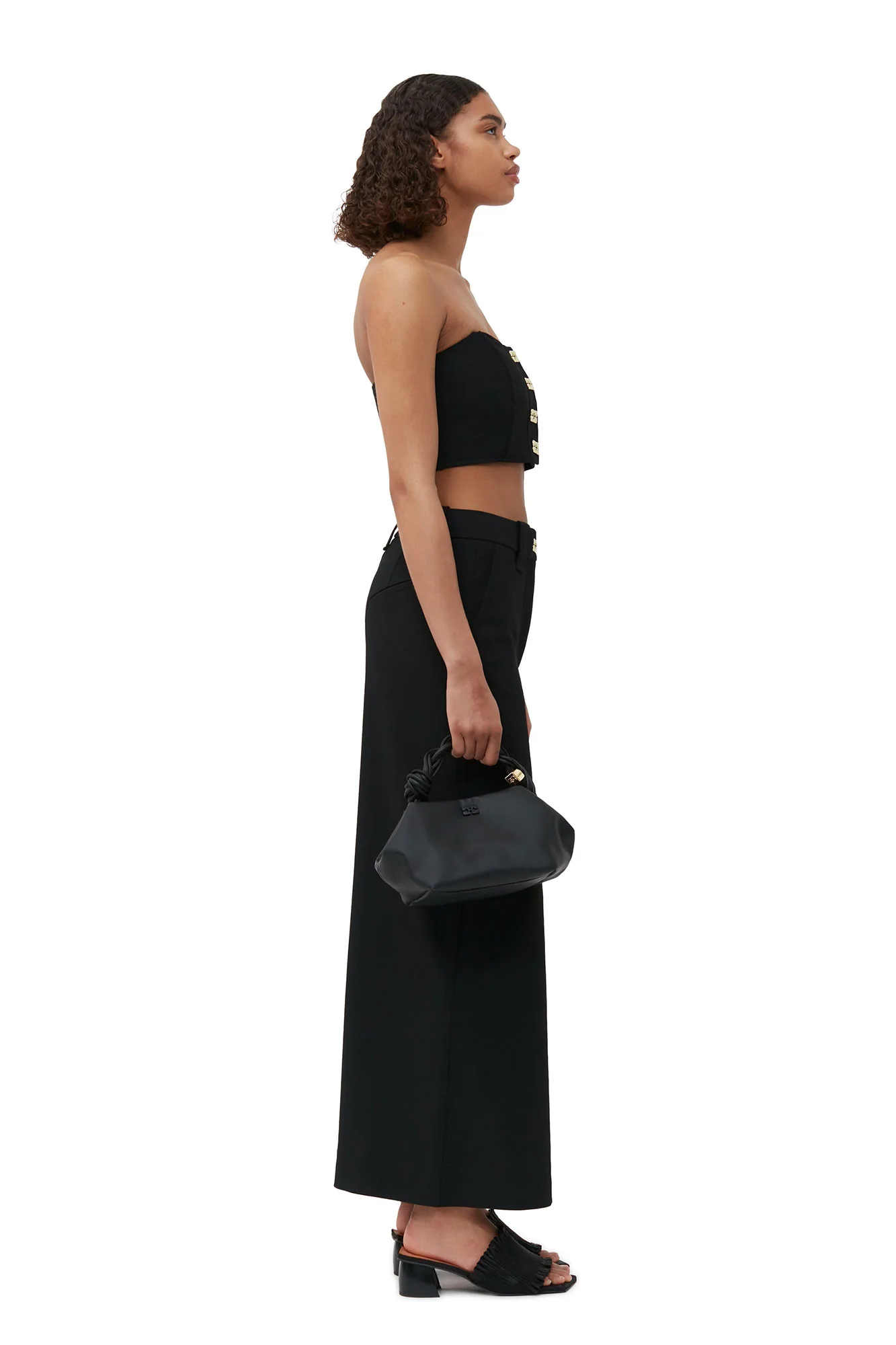 Stretch Suiting Corsage Top | Black - Image 5