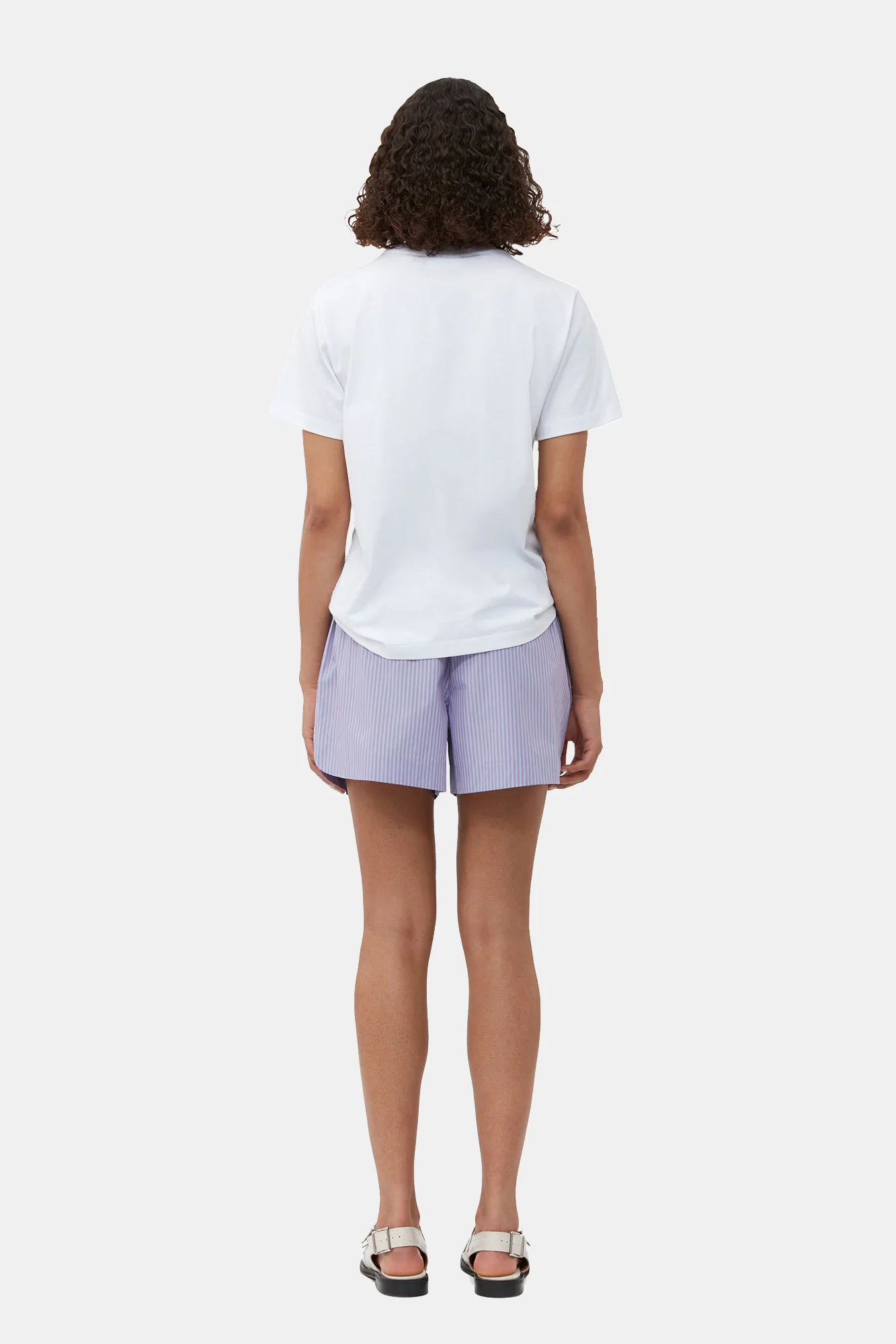 Stripe Cotton Elastic Shorts | Forever Blue - Image 4