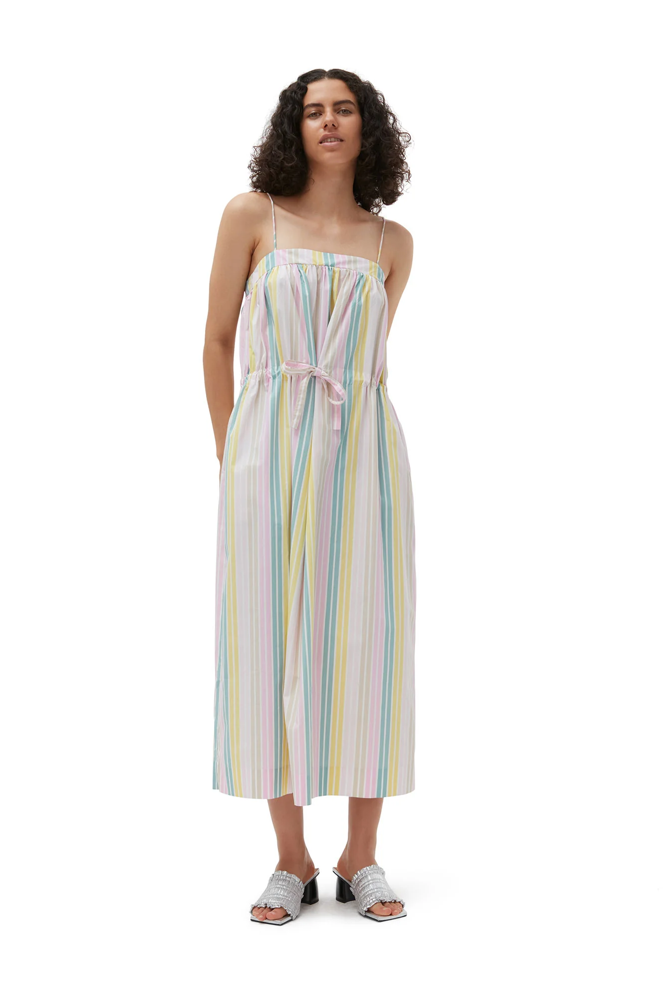 Stripe Cotton Maxi Strap Dress | Multicolor - Image 7