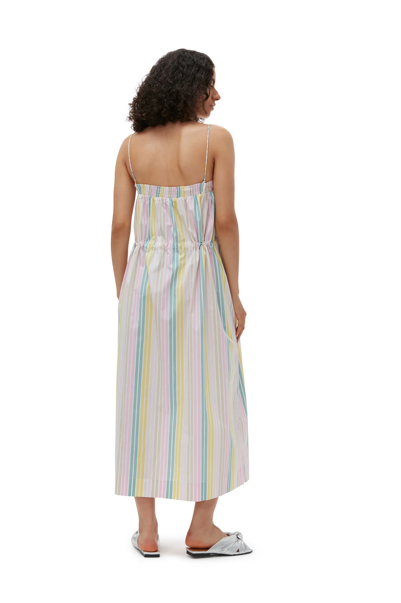 Stripe Cotton Maxi Strap Dress | Multicolor - Image 8