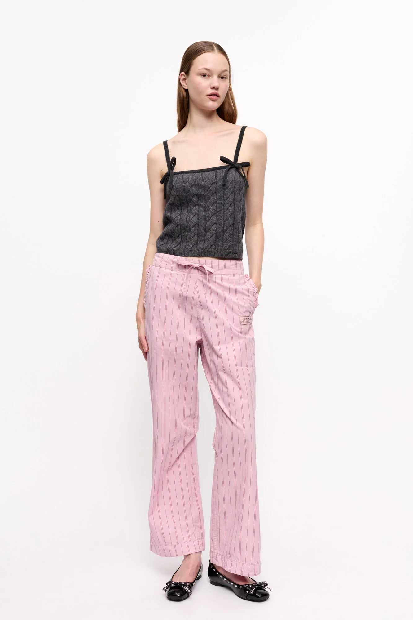 Stripe Cotton Pyjama Trousers | Lilac Sachet - Image 3