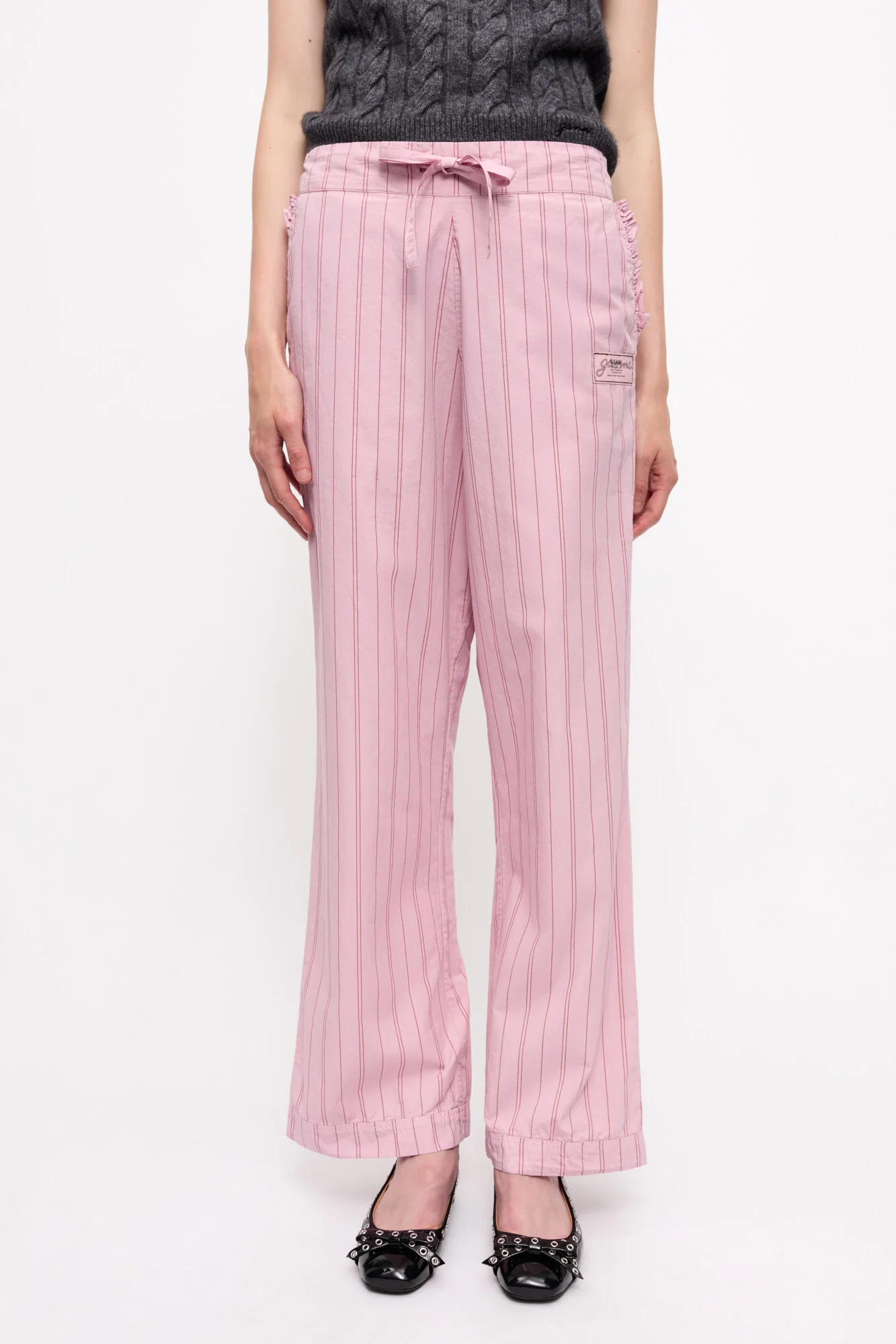 Stripe Cotton Pyjama Trousers | Lilac Sachet - Image 4