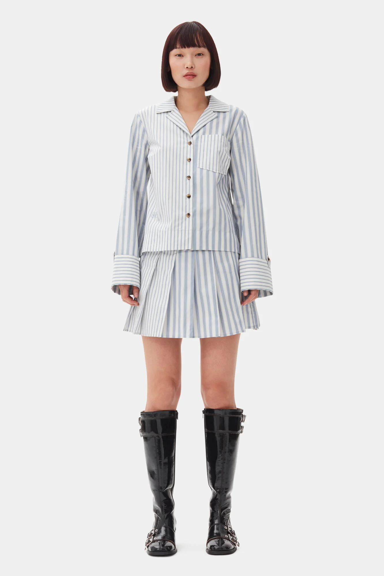 Stripe Cotton Shirt | Egret - Image 4