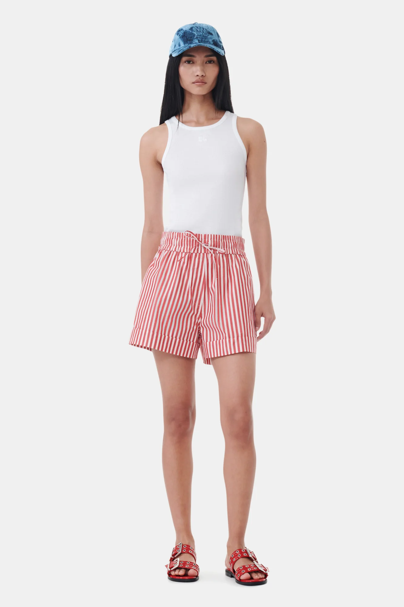 Stripe Cotton Shorts | Barbados Cherry - Image 3
