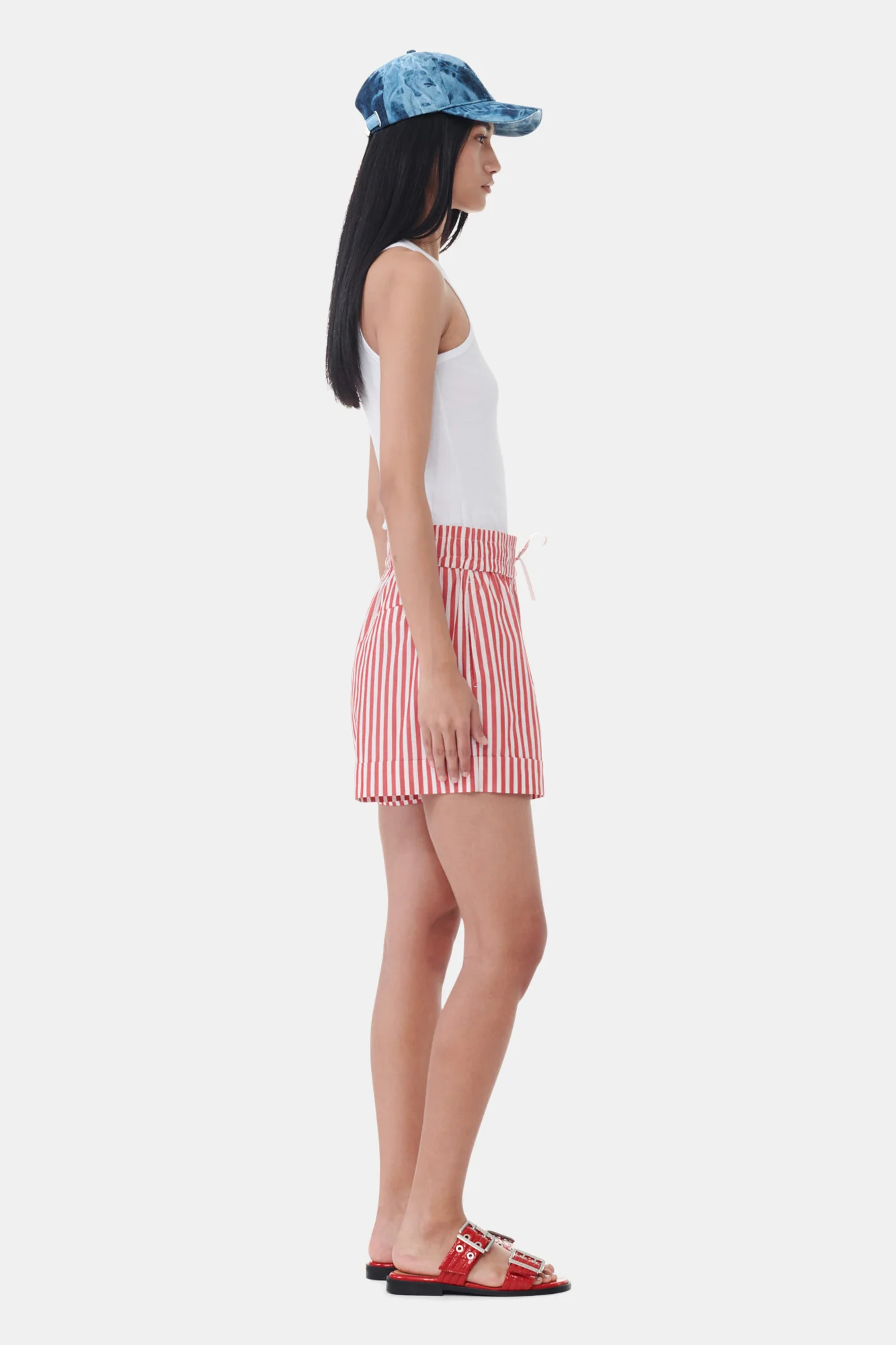 Stripe Cotton Shorts | Barbados Cherry - Image 4