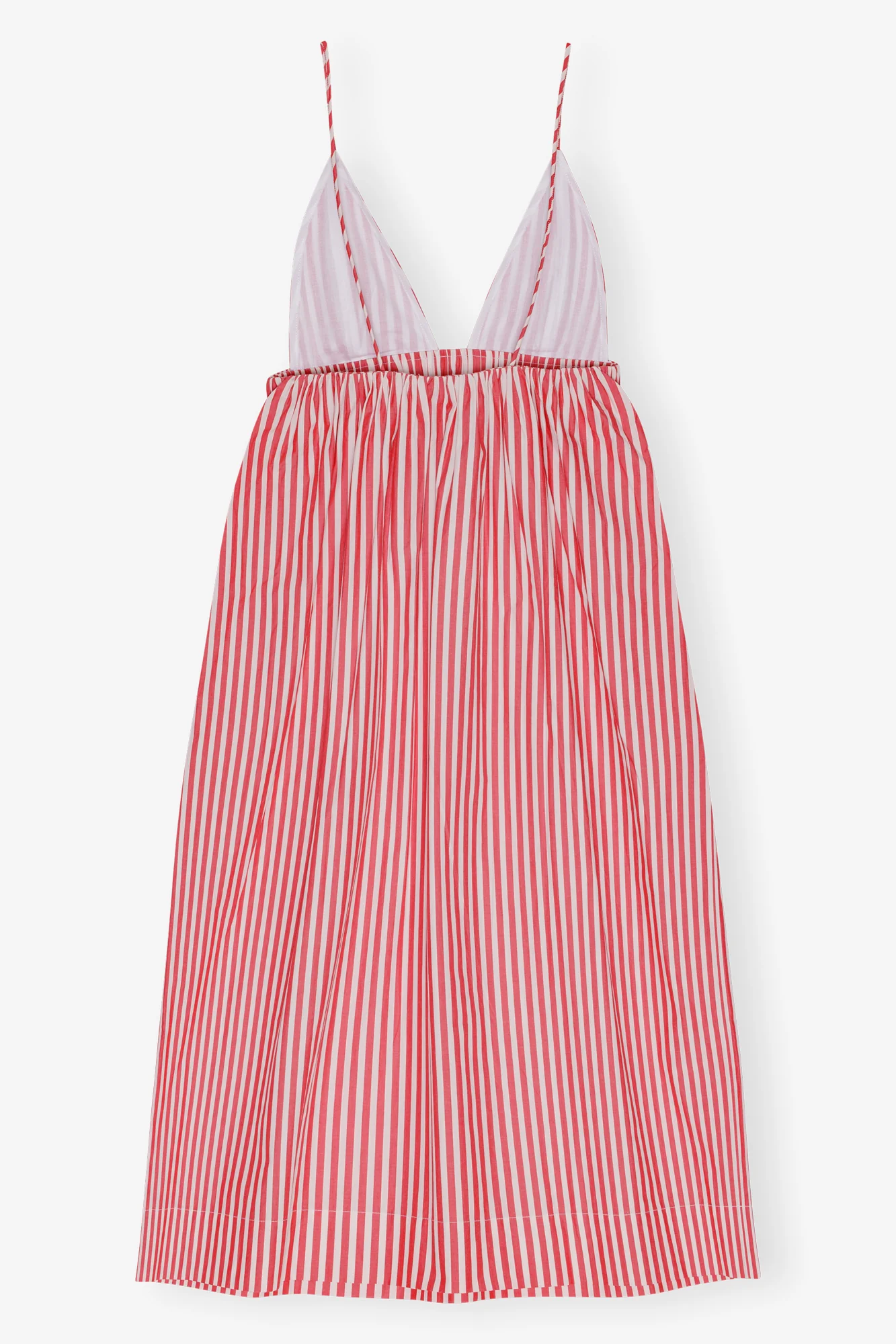 Stripe Cotton Strap Midi Dress | Barbados Cherry - Image 2