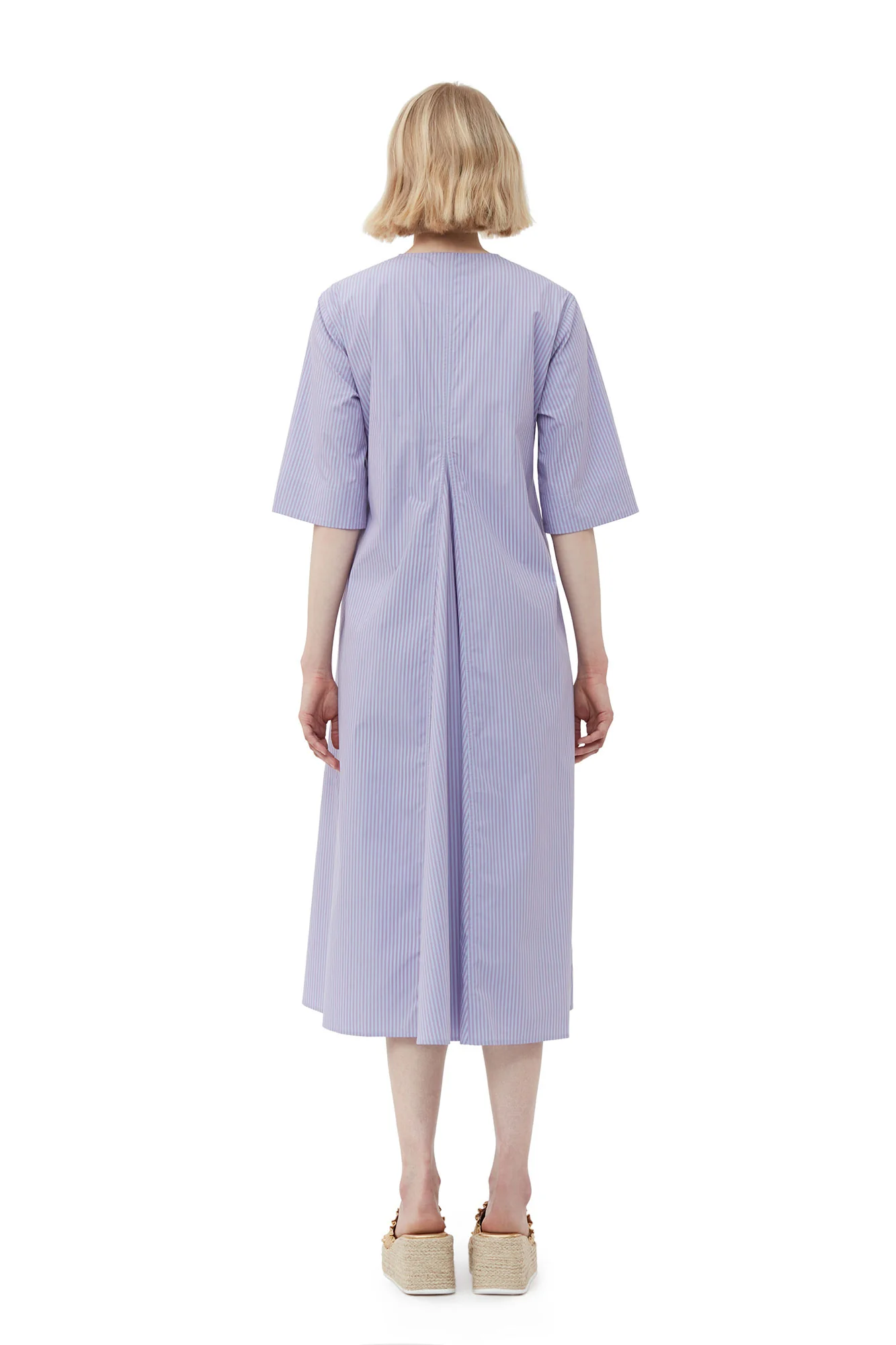 Stripe Cotton V-Neck Maxi Dress | Forever Blue - Image 4