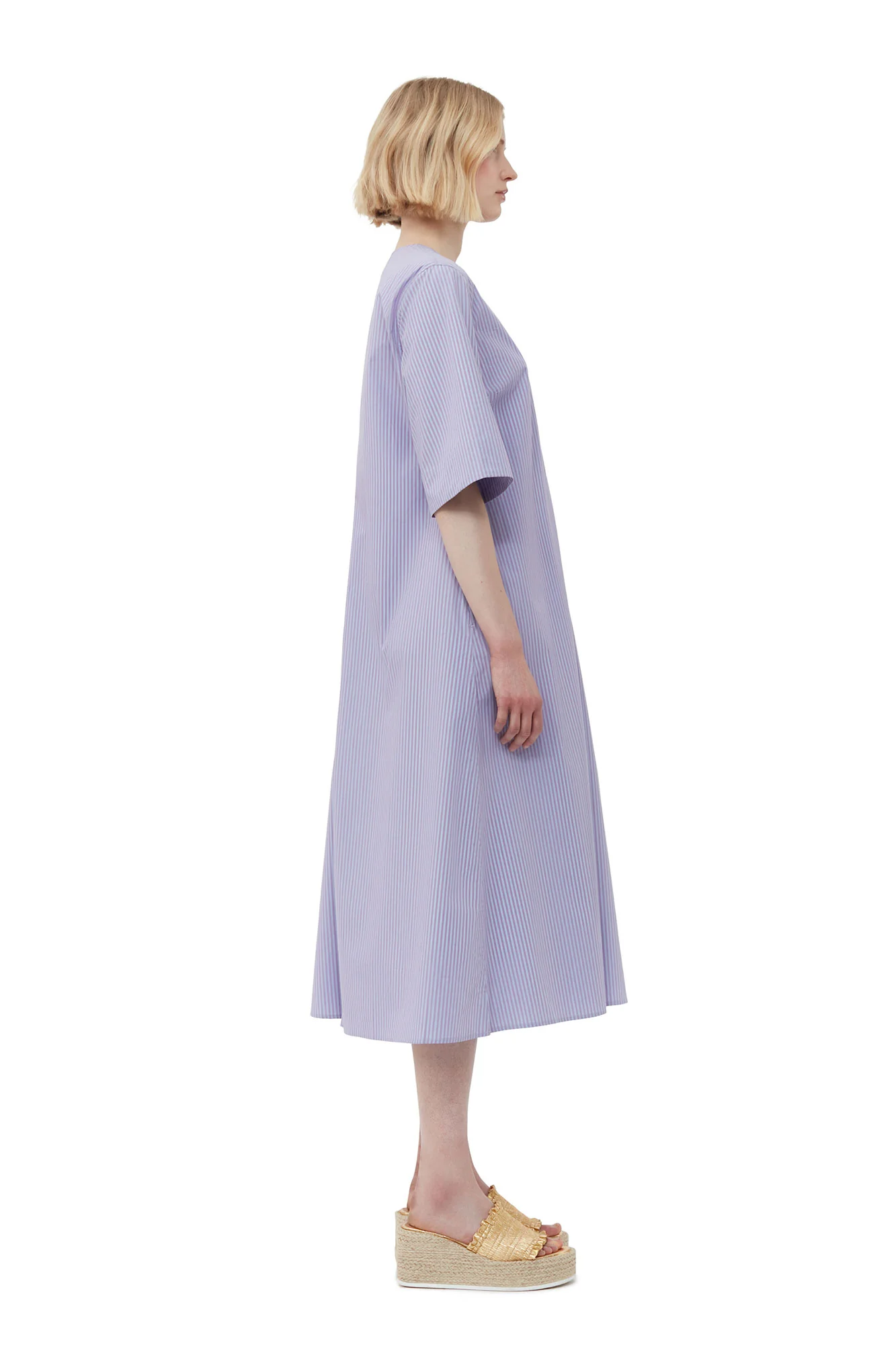 Stripe Cotton V-Neck Maxi Dress | Forever Blue - Image 5