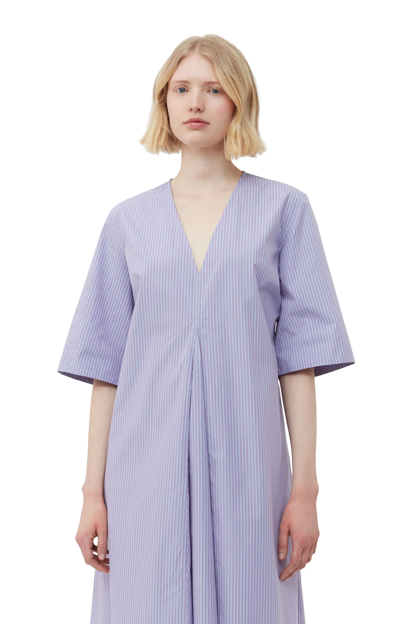Stripe Cotton V-Neck Maxi Dress | Forever Blue - Image 6