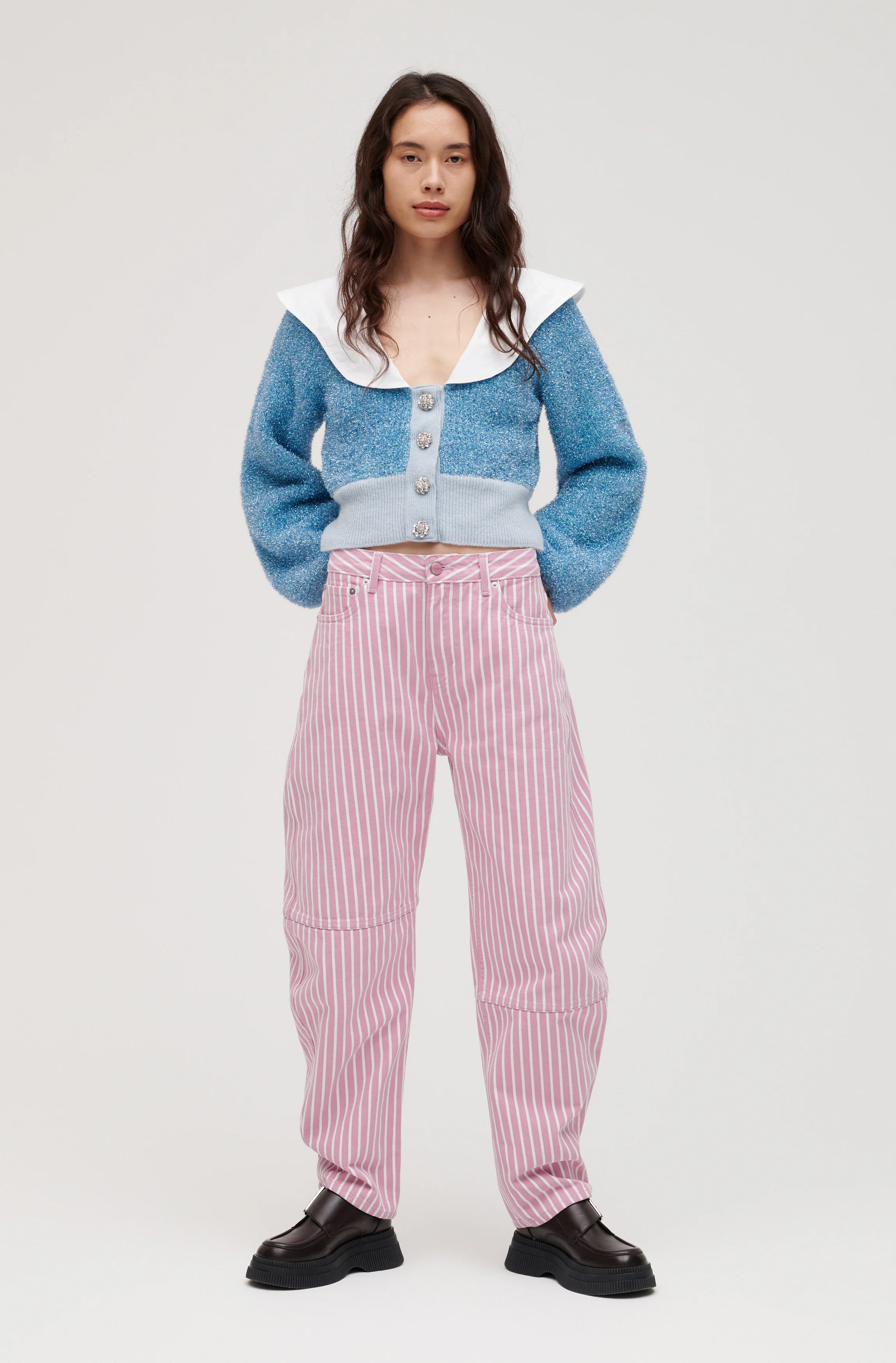 Stripe Denim Stary | Moonlight Mauve - Image 2