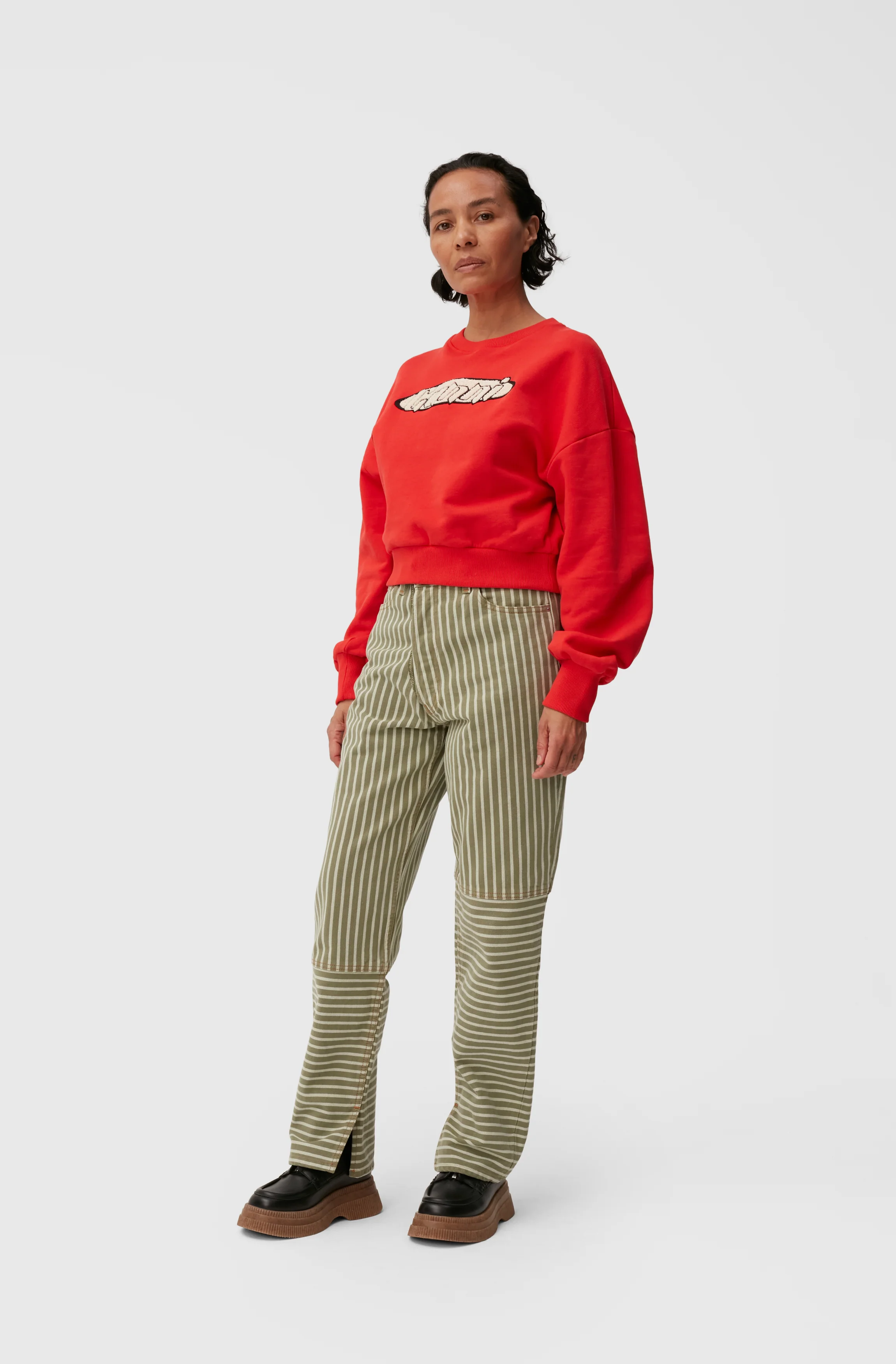 Stripe Figni Jeans | Stripe Loden Green - Image 5