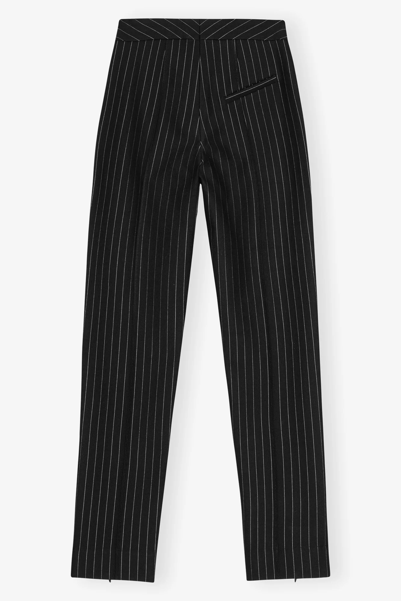 Stripe Mid Waist Trousers | Black - Image 2