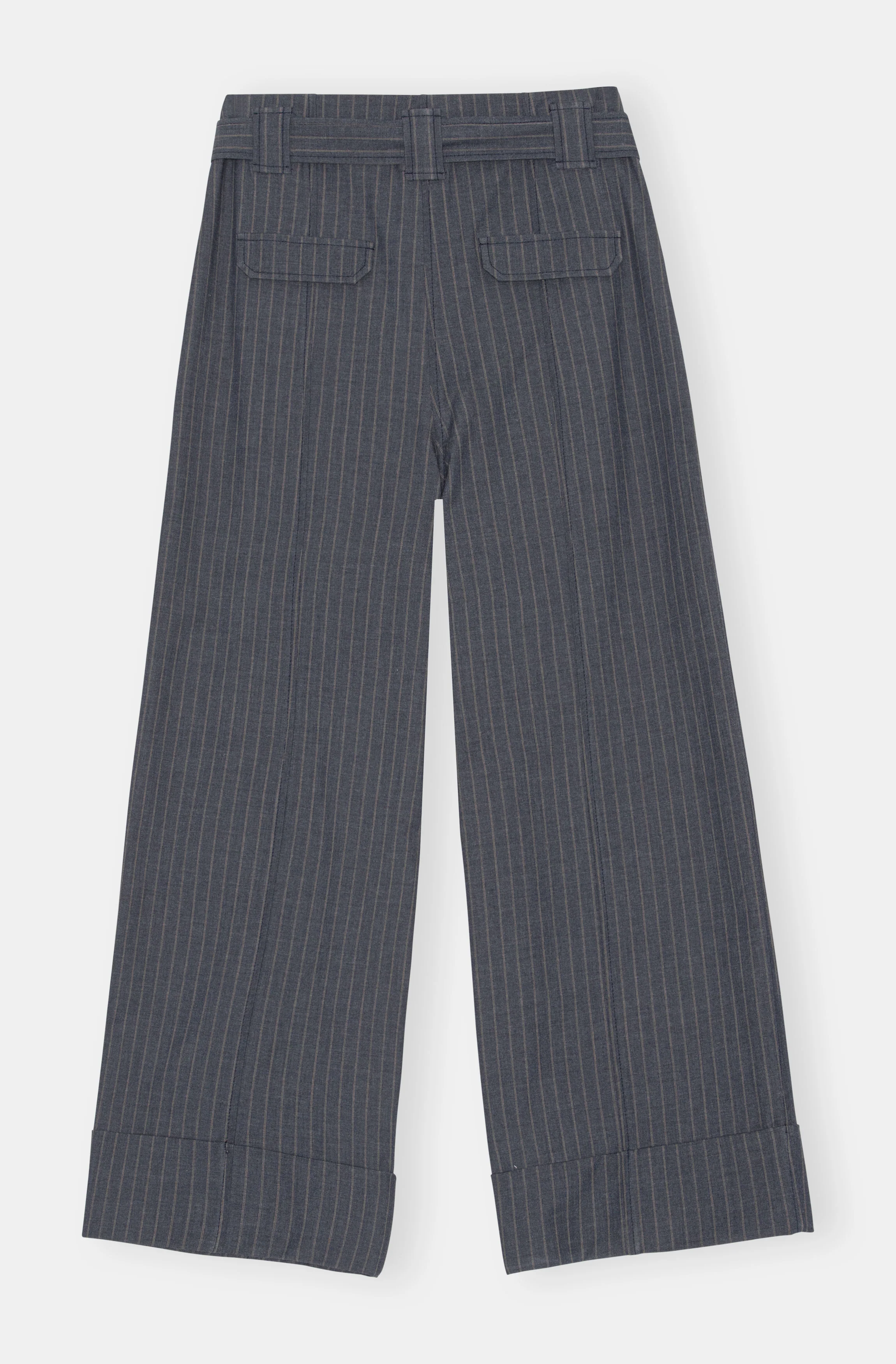 Stripe Wide Leg Trousers | Sky Captain - Image 2