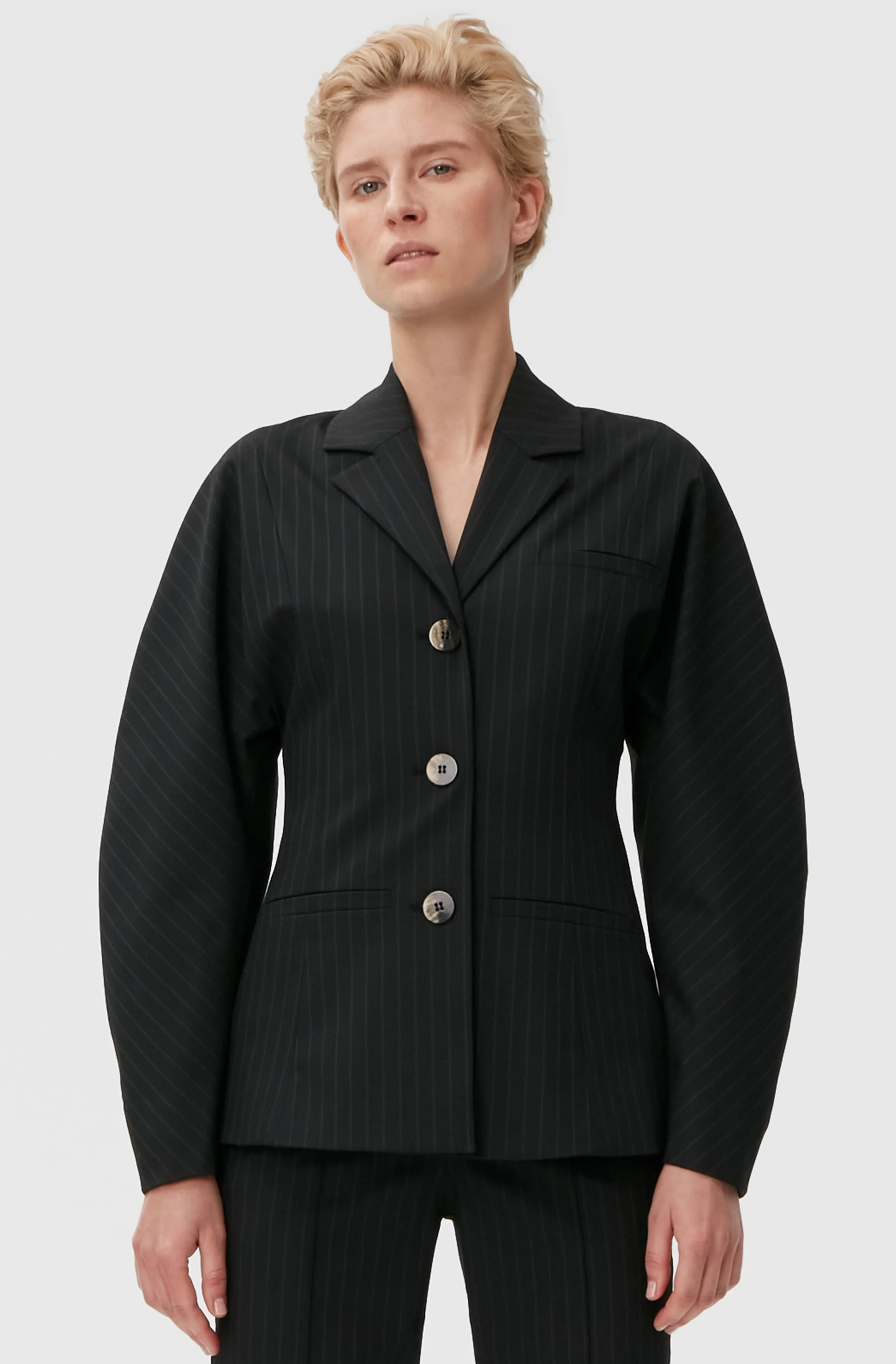 Striped Blazer | Black - Image 3