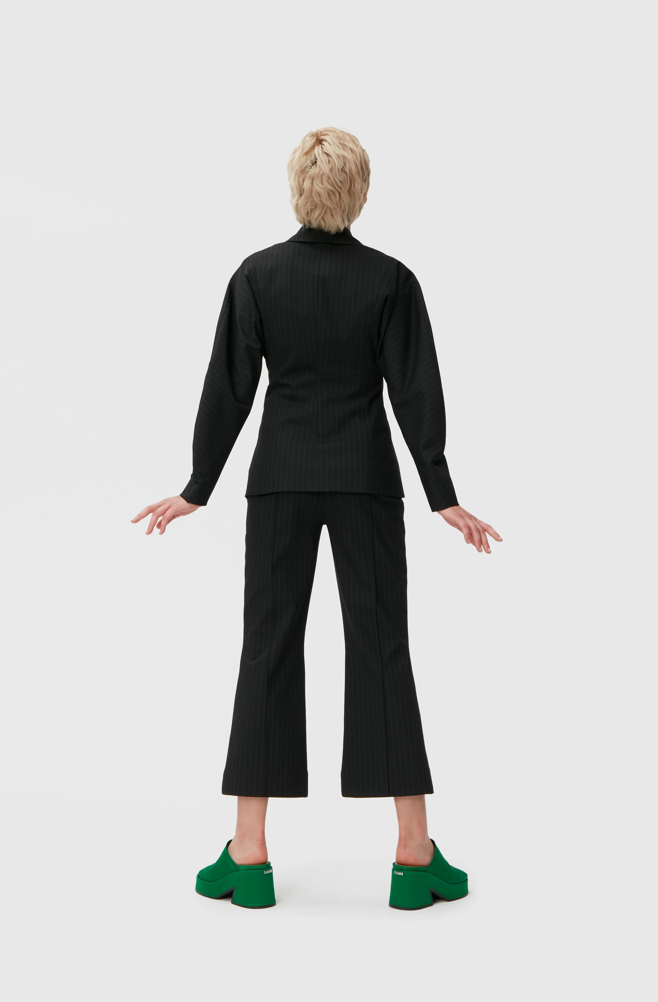 Striped Blazer | Black - Image 5