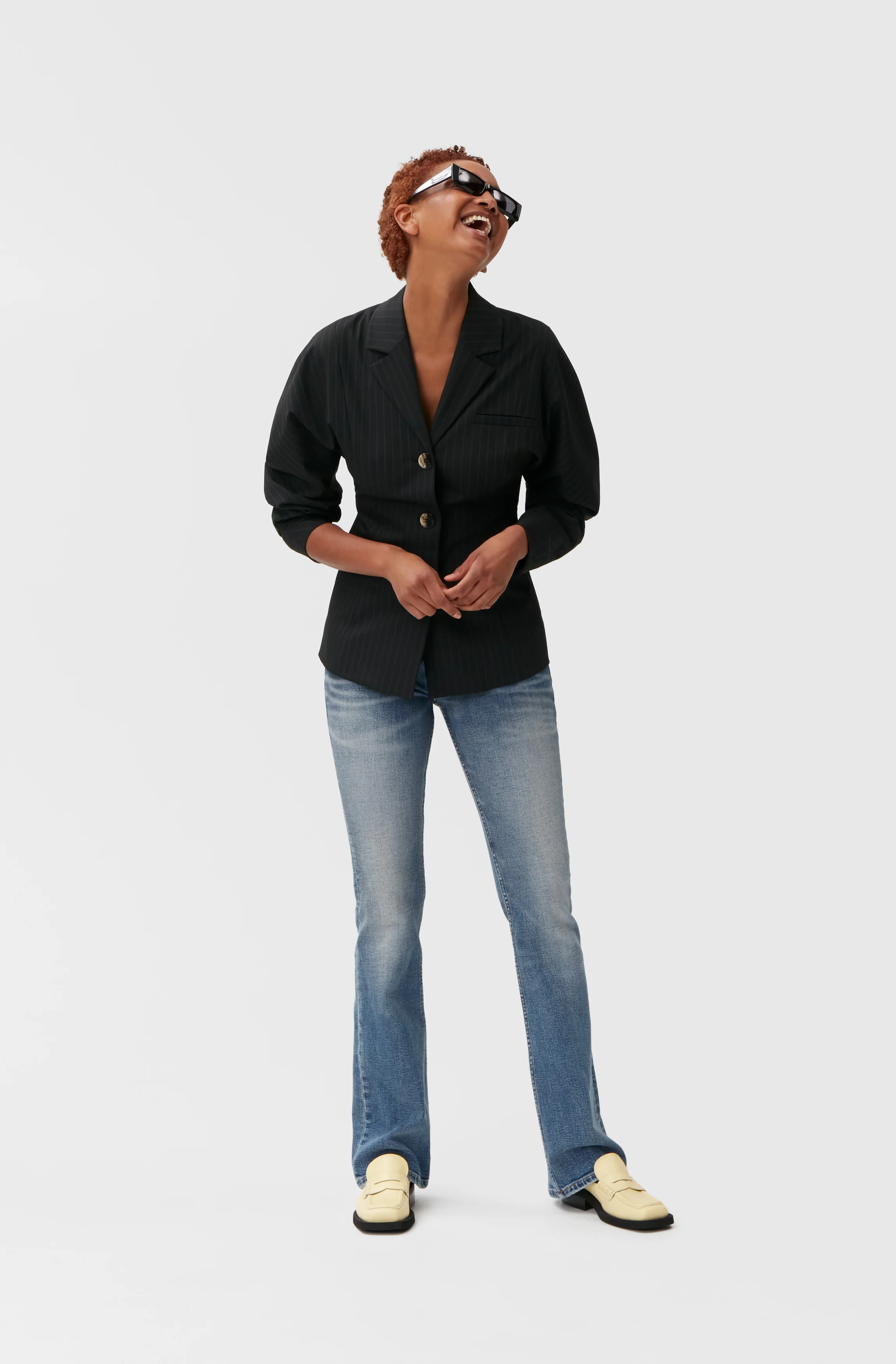 Striped Blazer | Black - Image 7