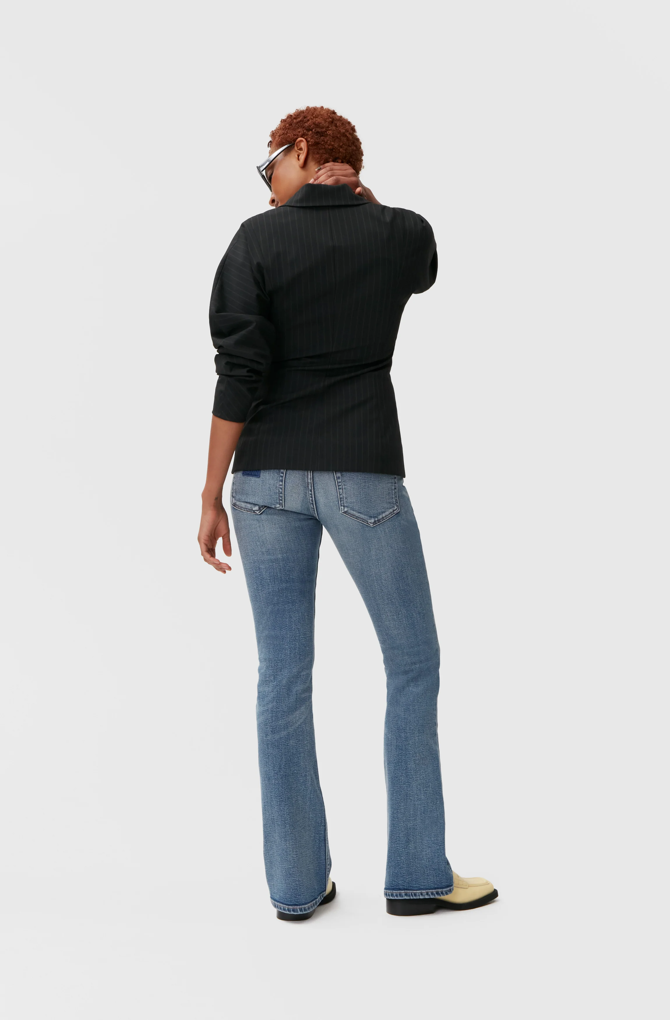 Striped Blazer | Black - Image 8