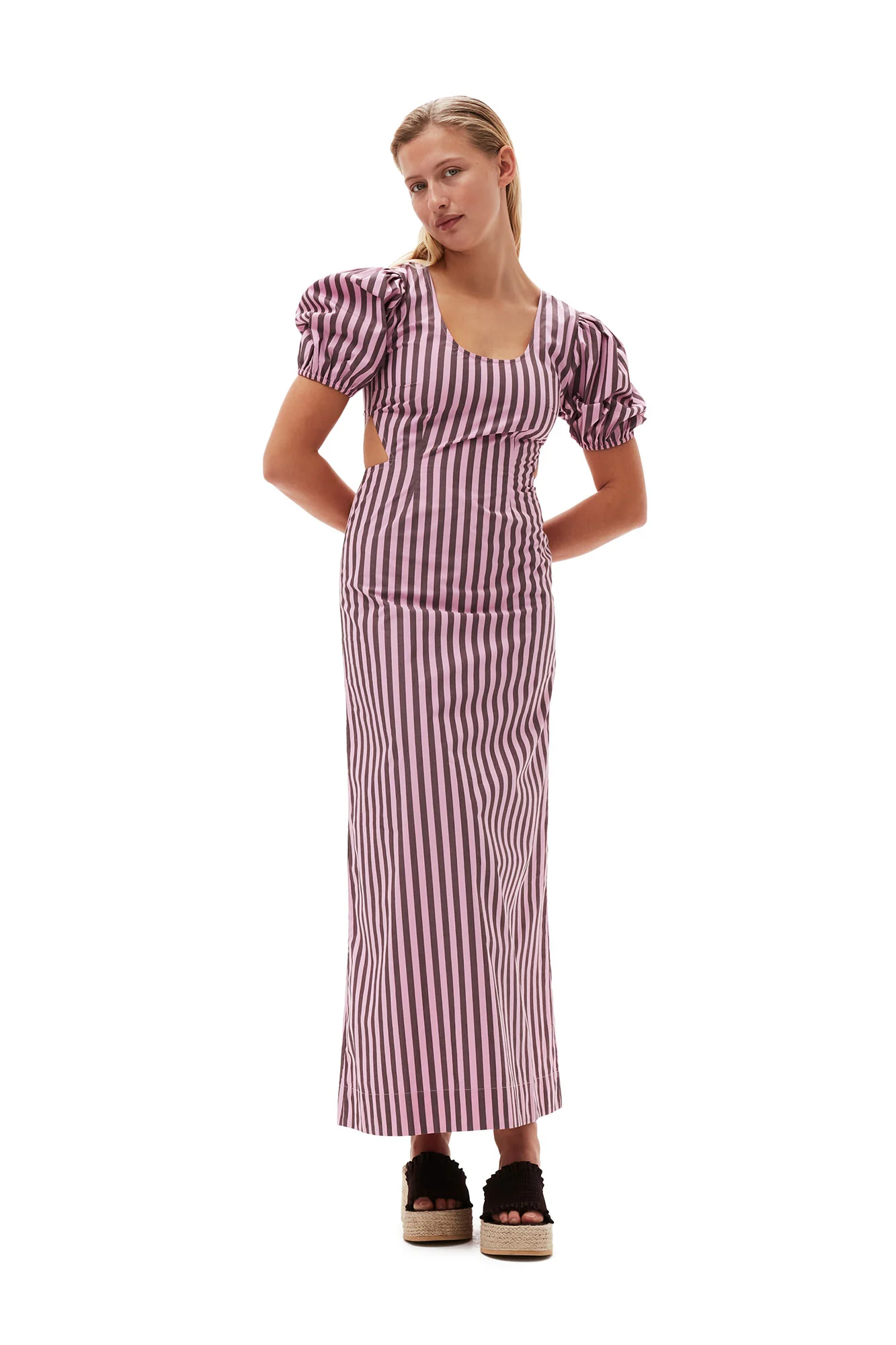 Striped Cotton Cutout Dress | Bonbon - Image 5