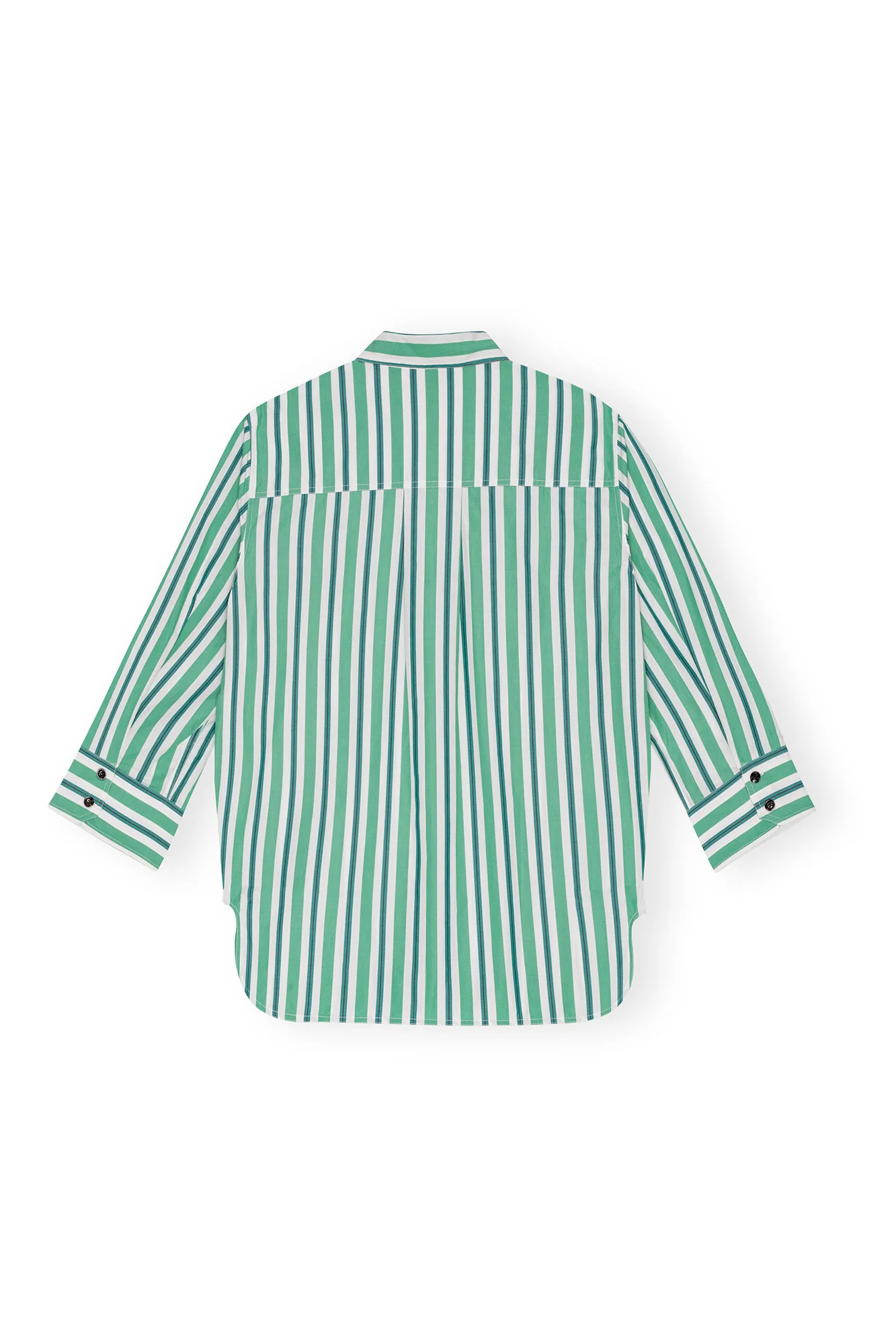 Striped Cotton Oversized Shirt | Creme de Menthe - Image 2