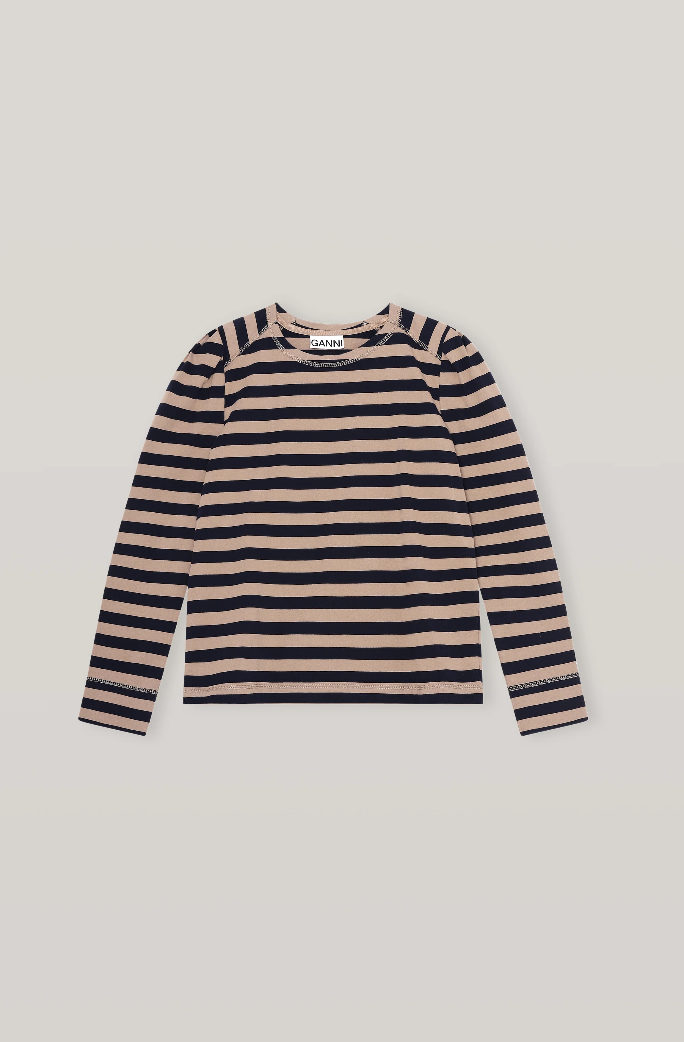 Striped Cotton Puff Sleeve Top | Sky Captain