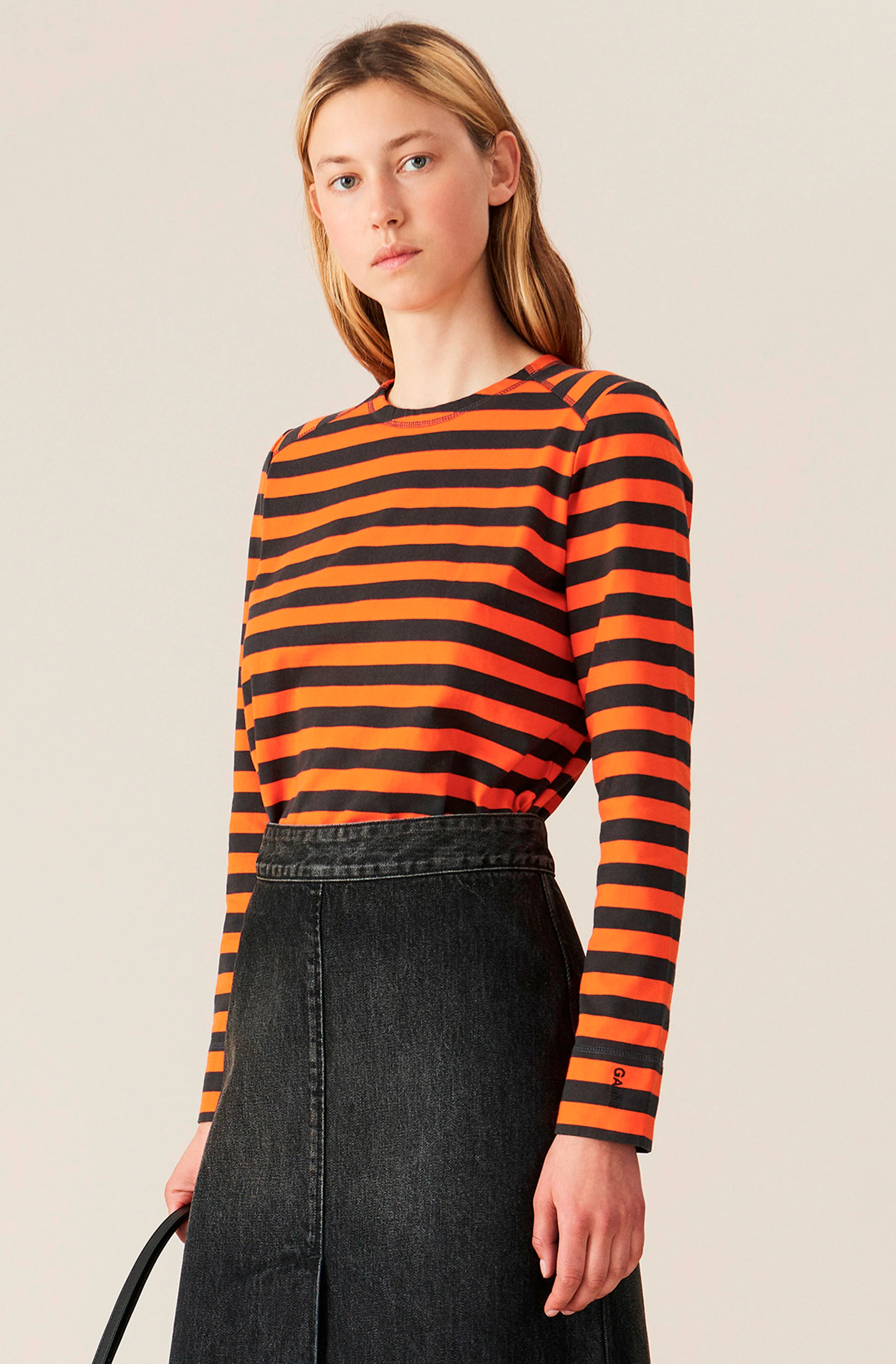 Striped Cotton Shirt | Flame - Image 2