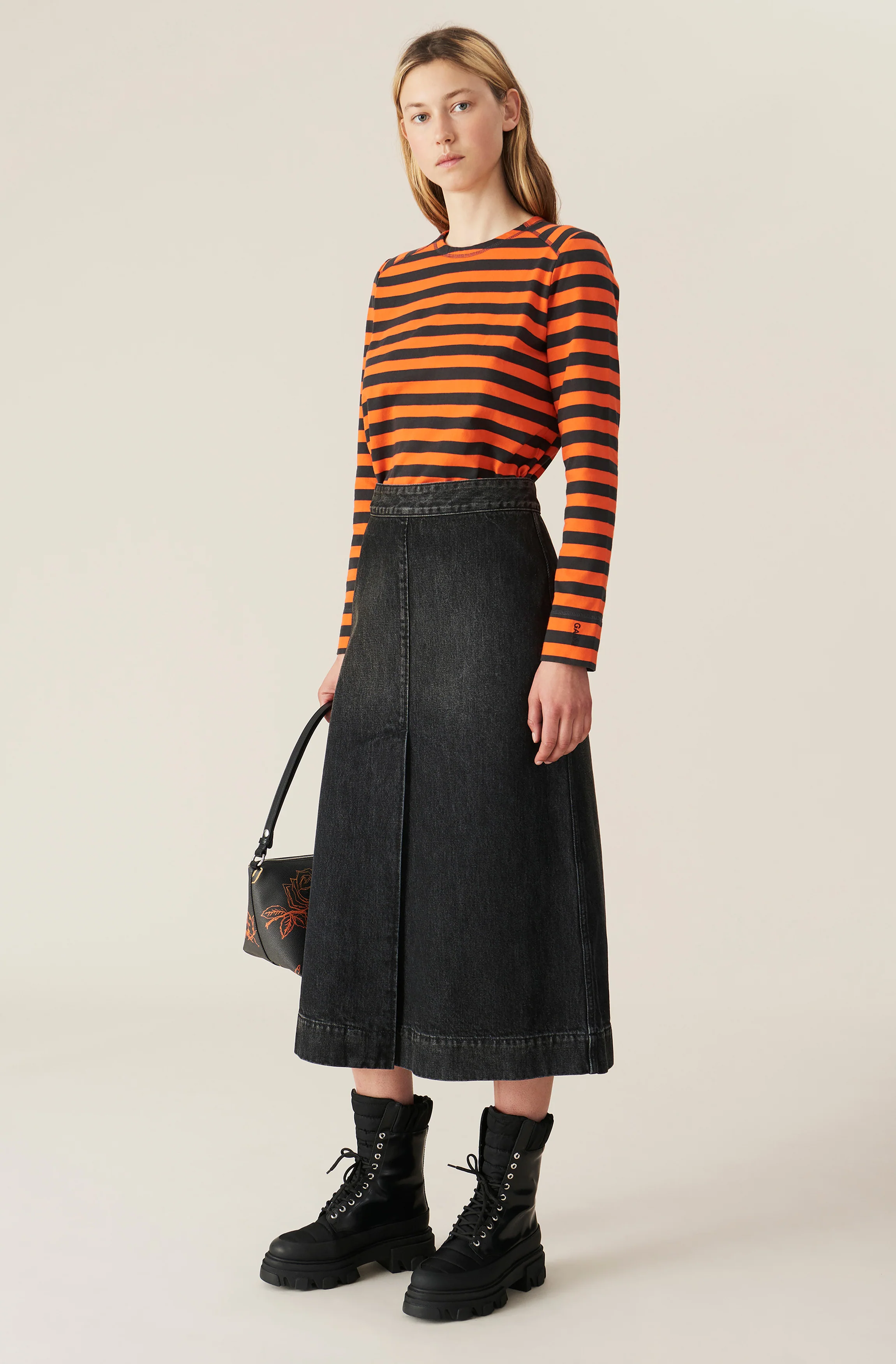 Striped Cotton Shirt | Flame - Image 3