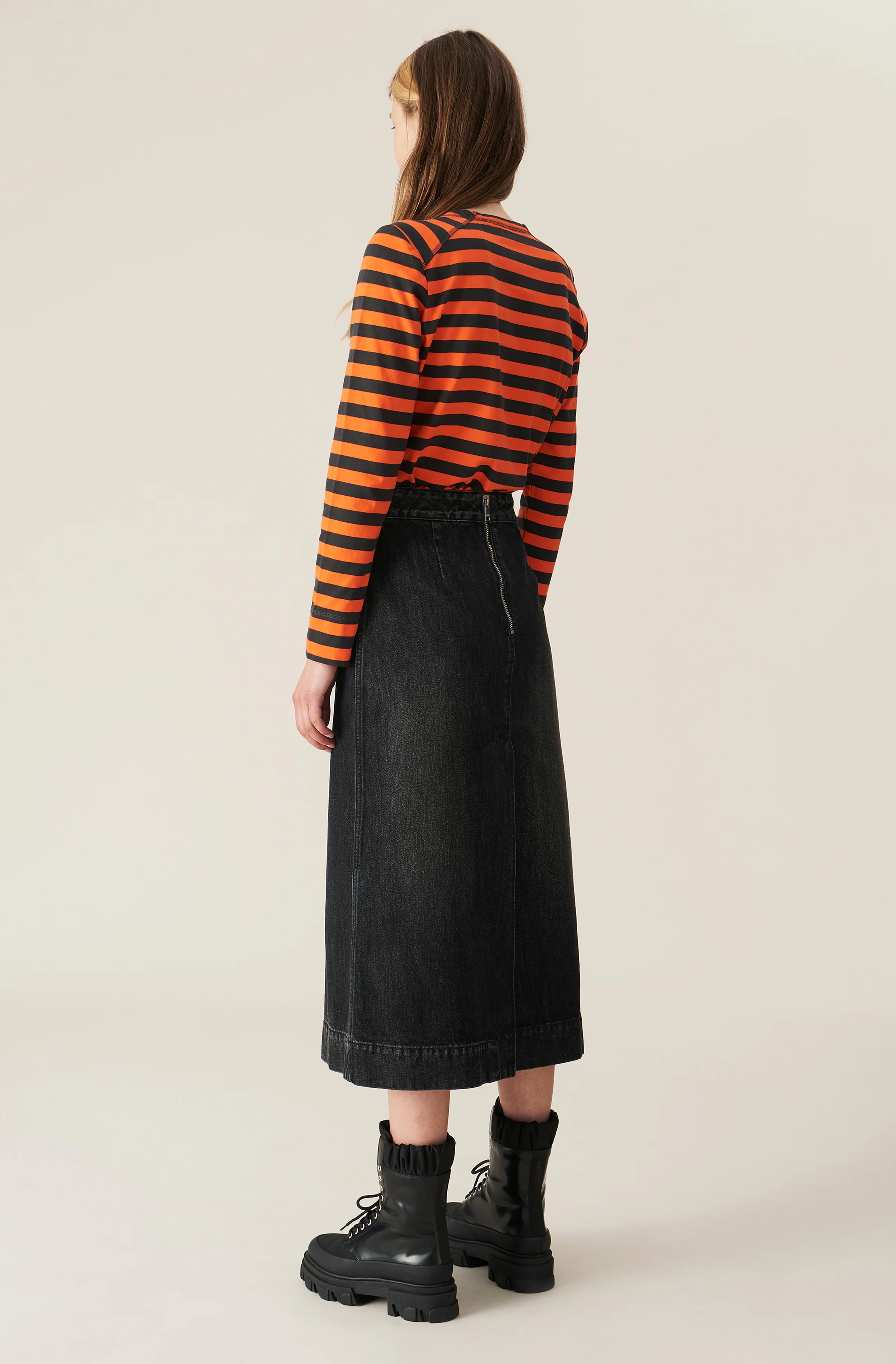 Striped Cotton Shirt | Flame - Image 4