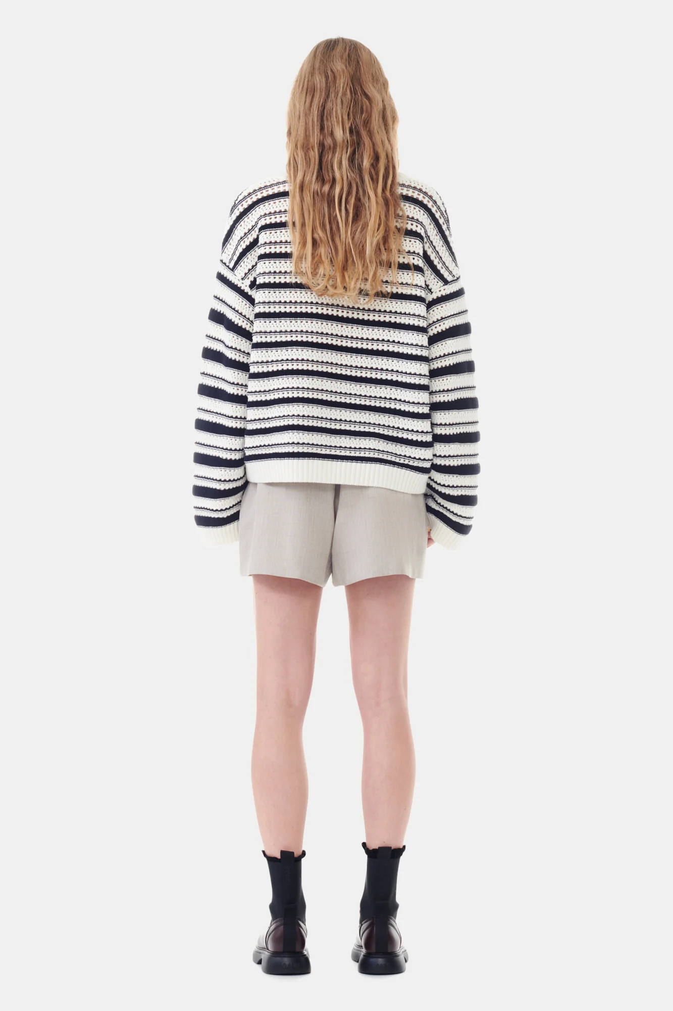 Striped Cotton V-Neck Jumper | Multicolor - Image 6