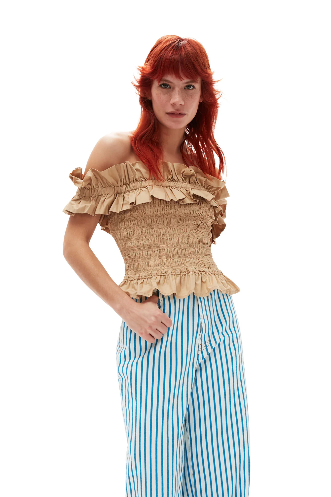 Striped Magny Jeans | Bright White - Image 5