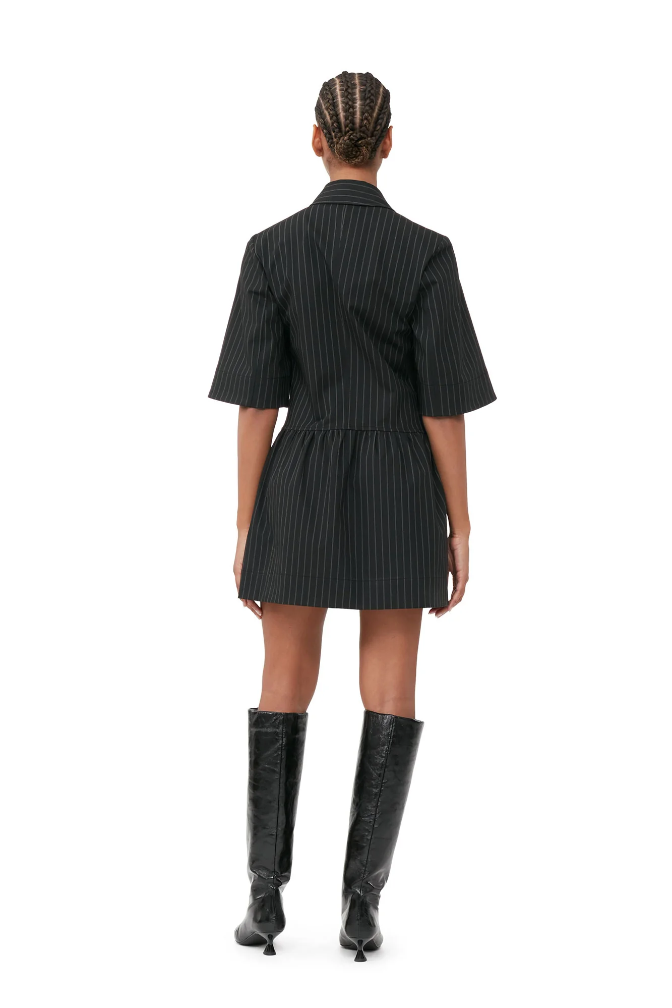 Striped Mini Dress | Black - Image 5