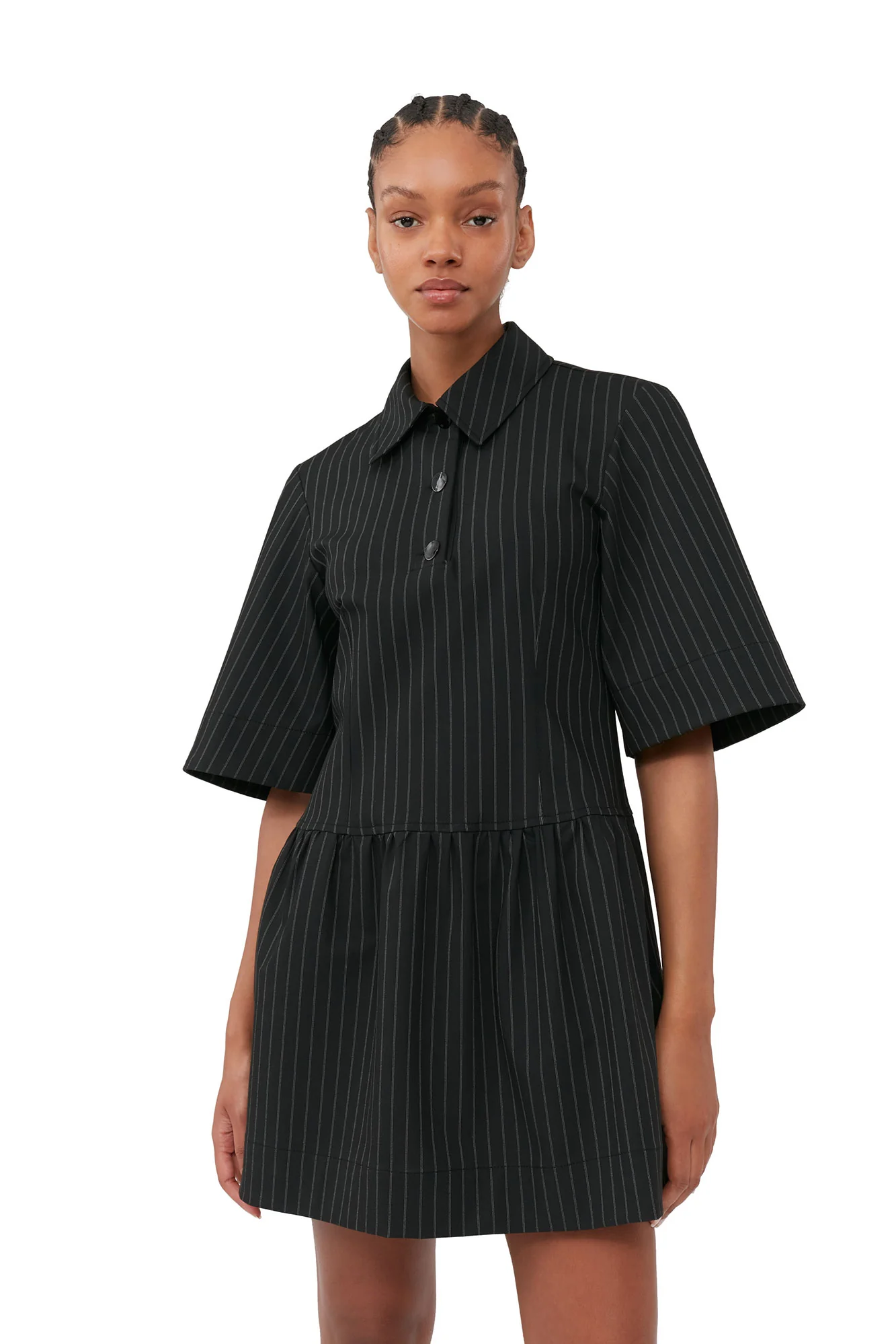Striped Mini Dress | Black - Image 6