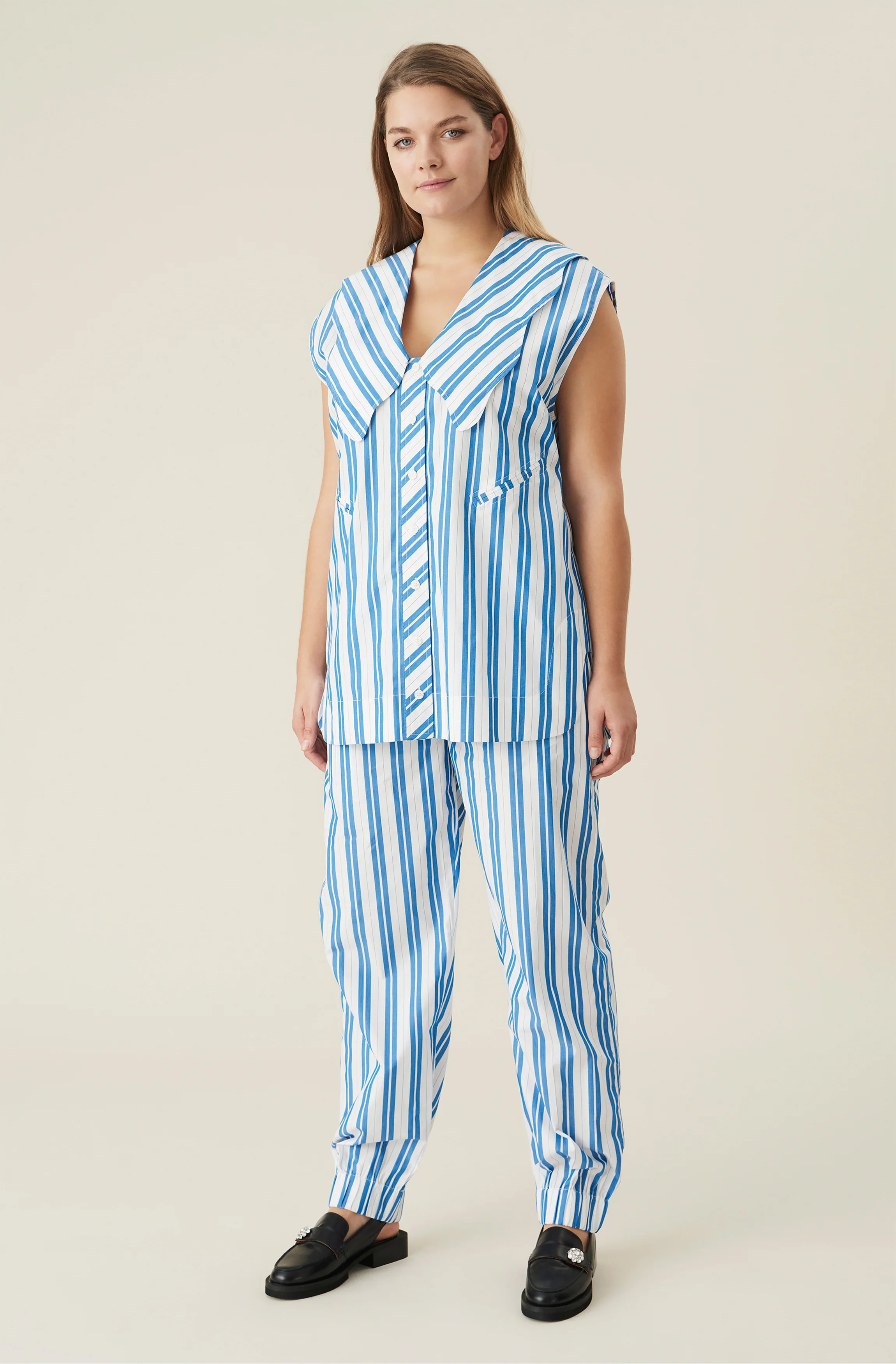 Striped Organic Cotton Trousers | Daphne - Image 2