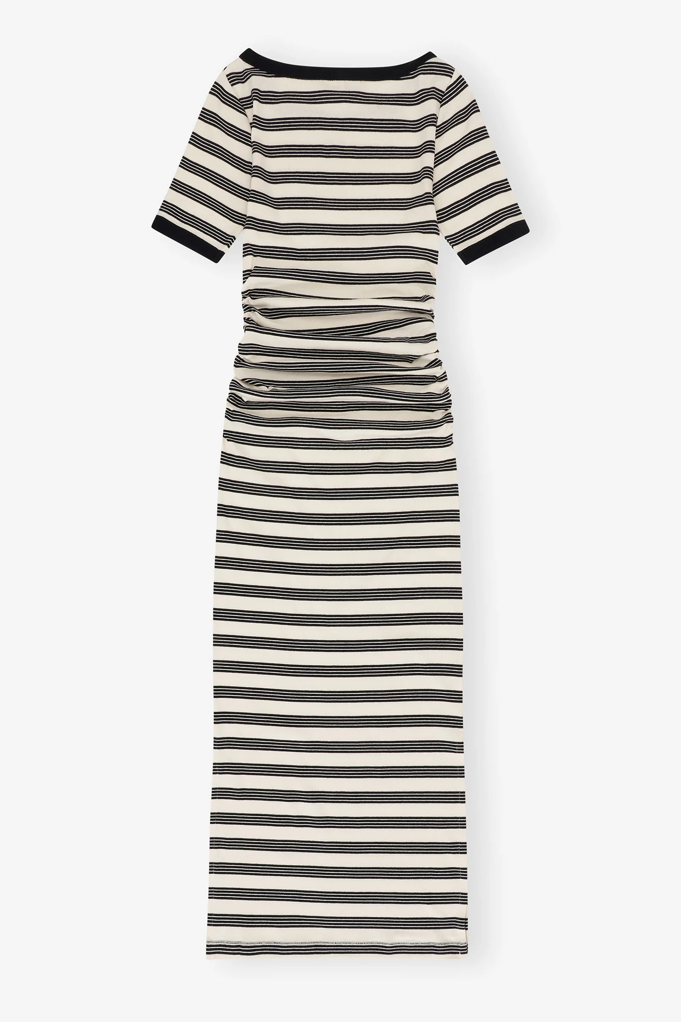 Striped Soft Cotton Rib Short Sleeve Dress | Sky Captain - Image 2