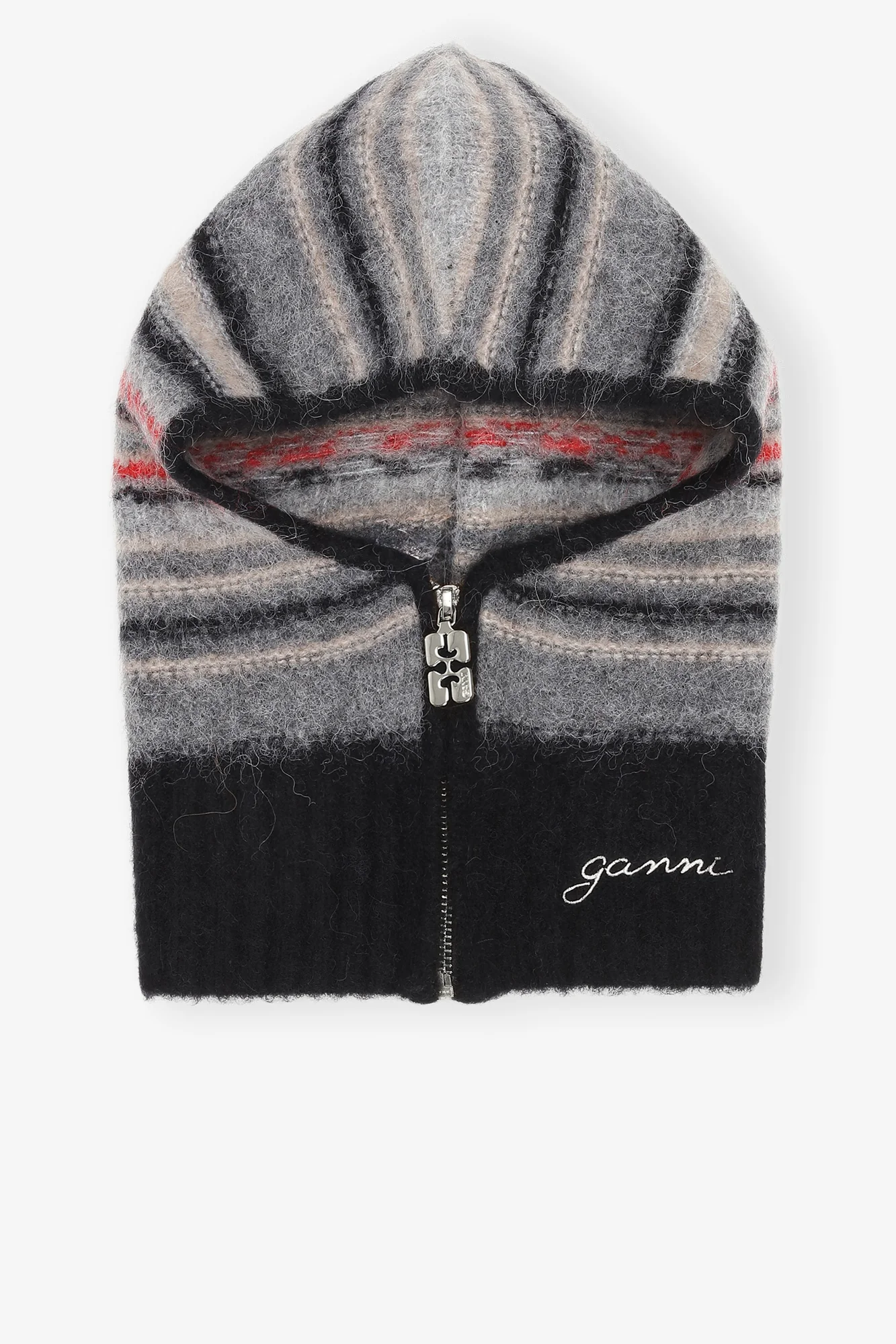 Striped Soft Wool Balaclava | Phantom - Image 2