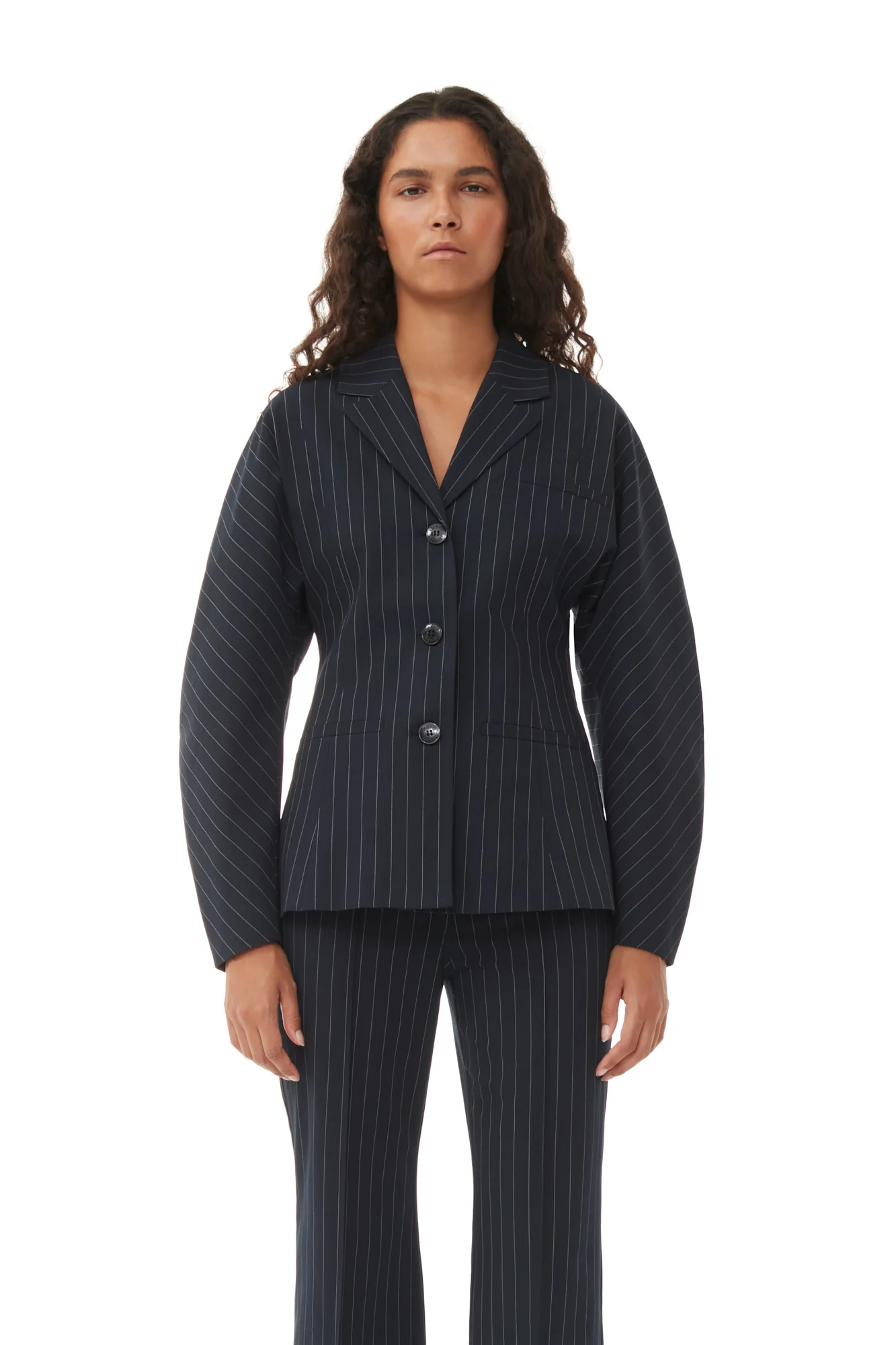 Striped Stretch Blazer | Sky Captain - Image 3