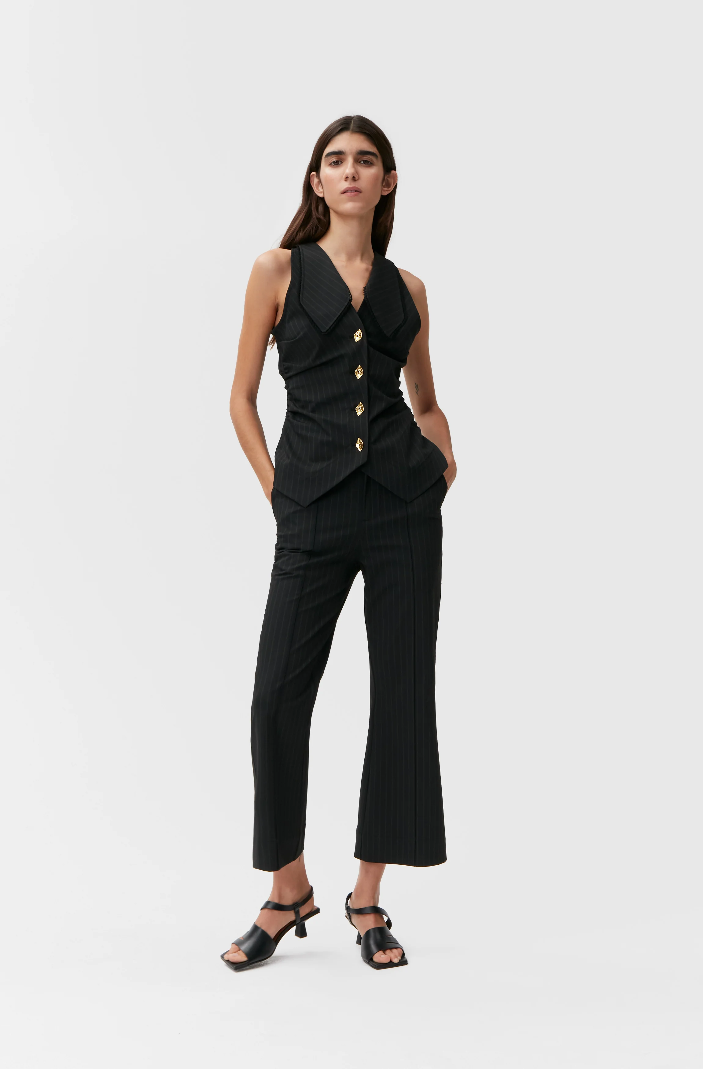 Striped Trousers | Black - Image 3